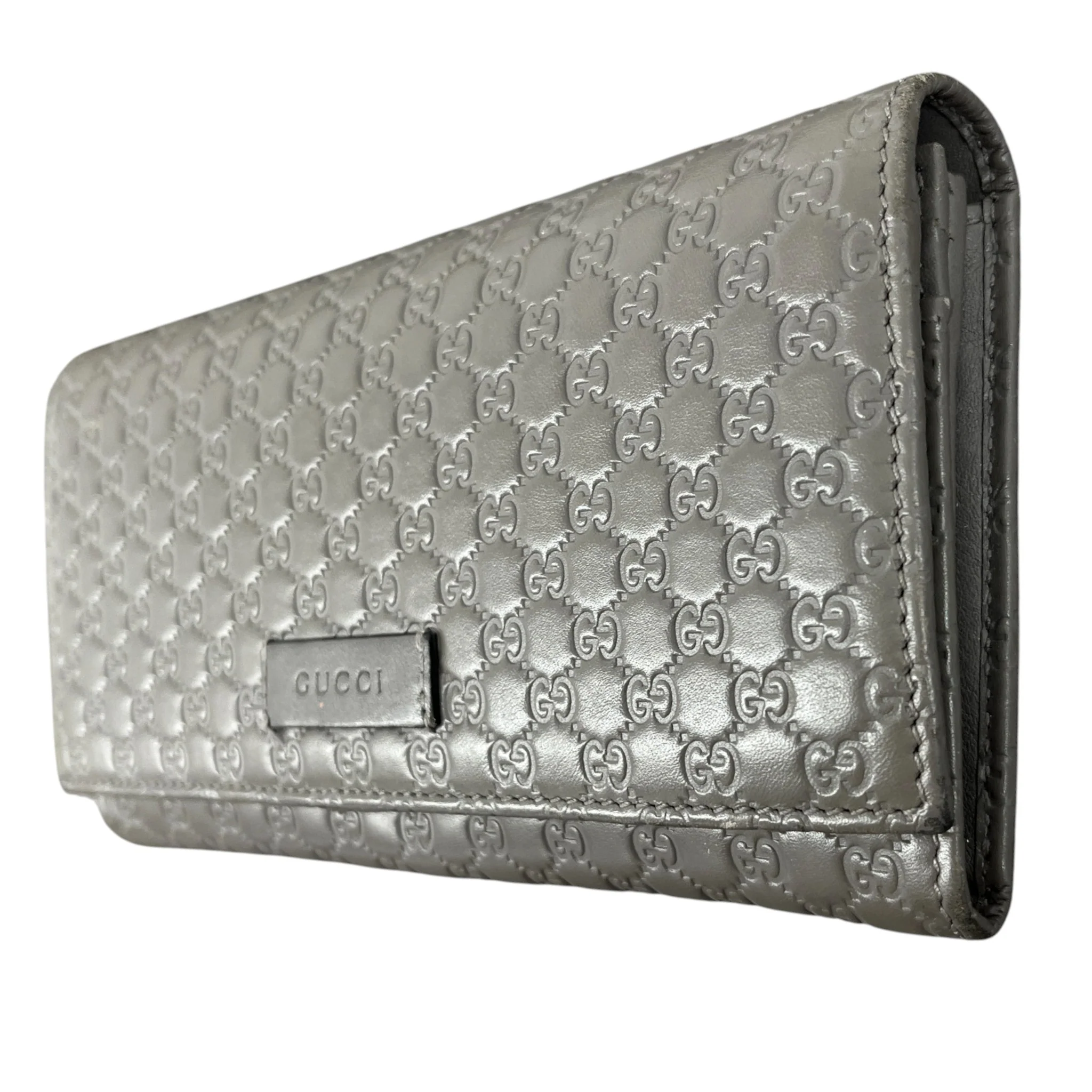 Women's Microguccissima Gg Continental Purse Grey - Image 4