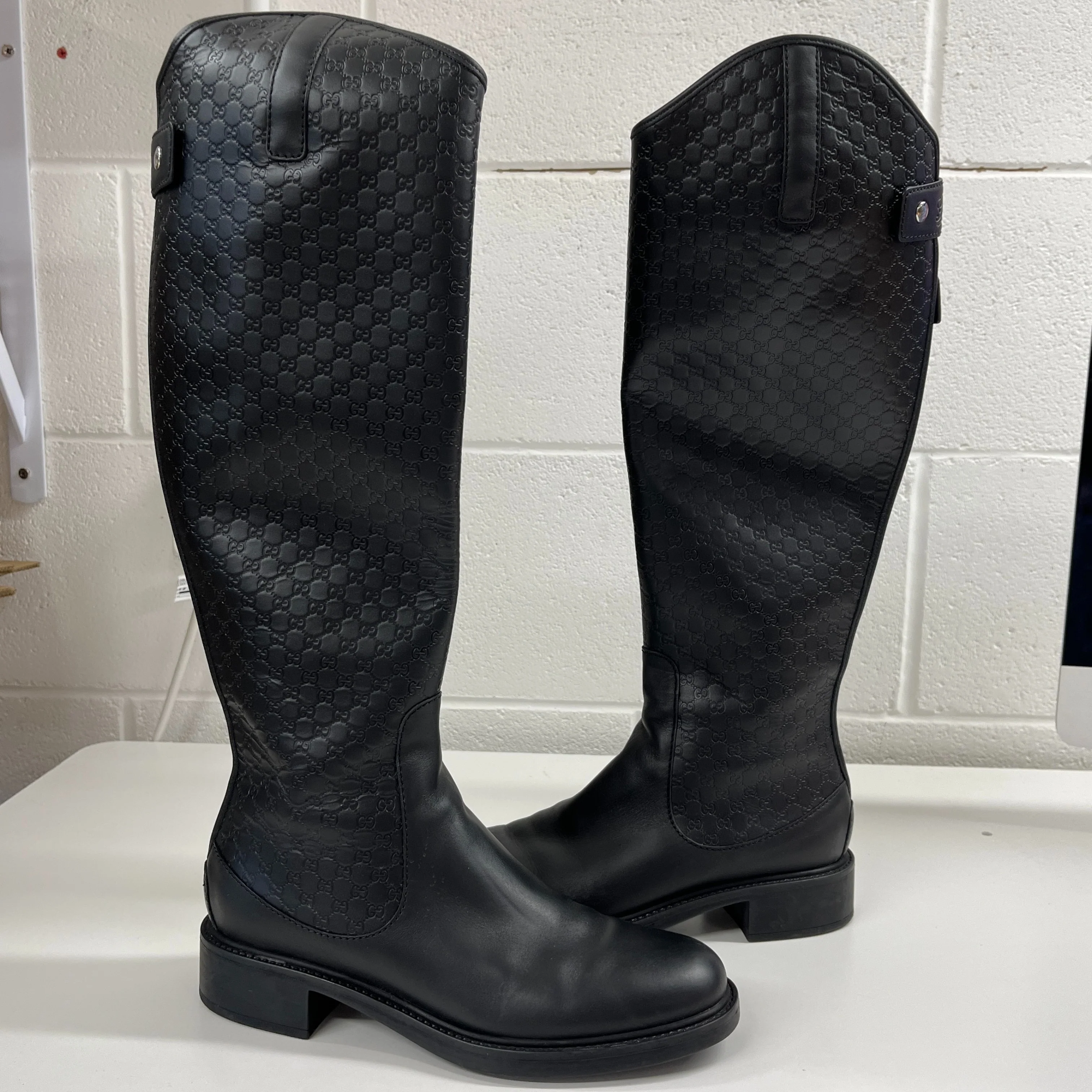 Women's Microguccissima Riding Boots Black Size EU 38 / UK 5 - Image 11