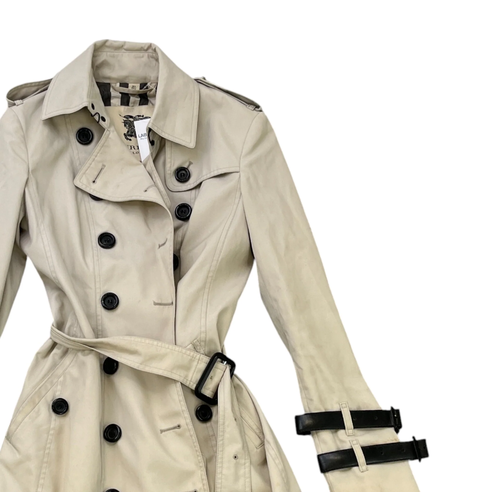 Women's Mid Length Gabardine Trench Jacket Beige Size 00 / UK 6 - Image 3