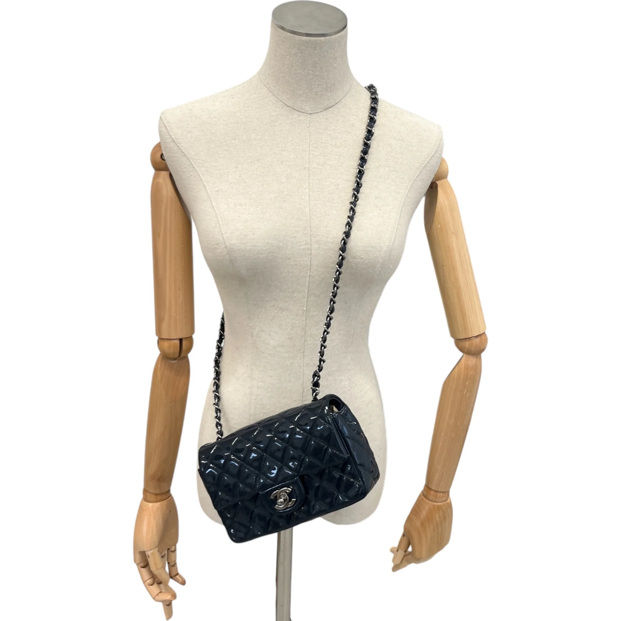 Women's Mini Classic Flap Bag Navy - Image 2