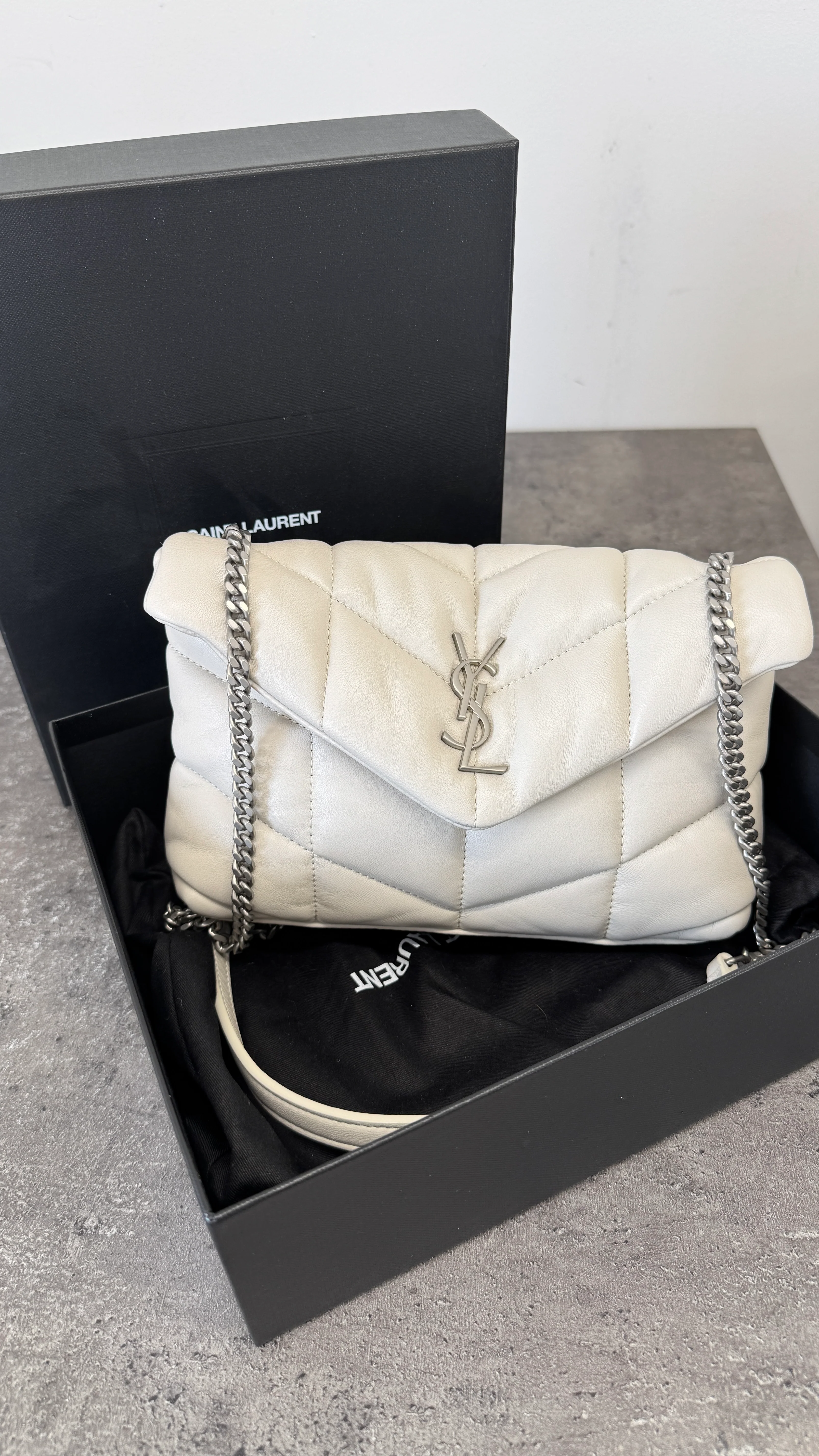 Women's Mini Lou Puffer Bag Cream - Image 10