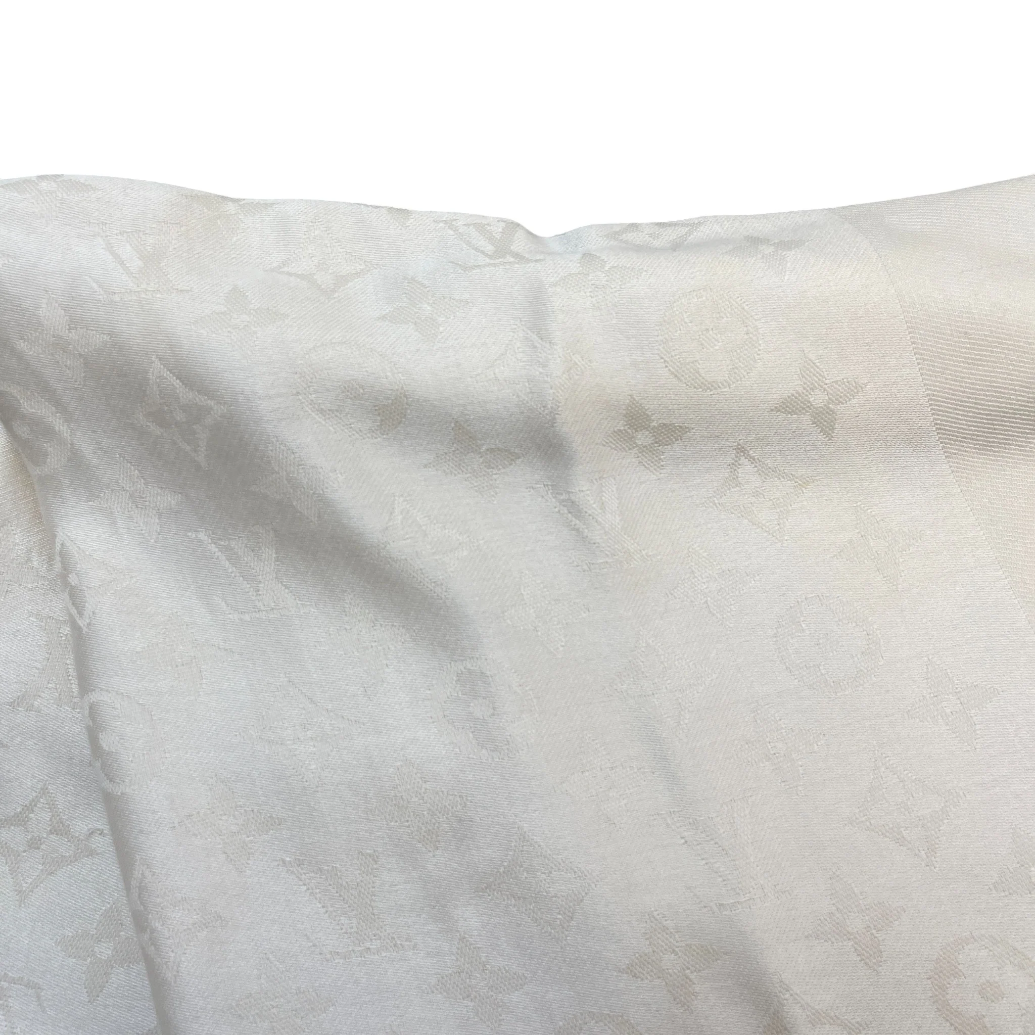 Women's Monogram Print Scarf Cream - Image 3