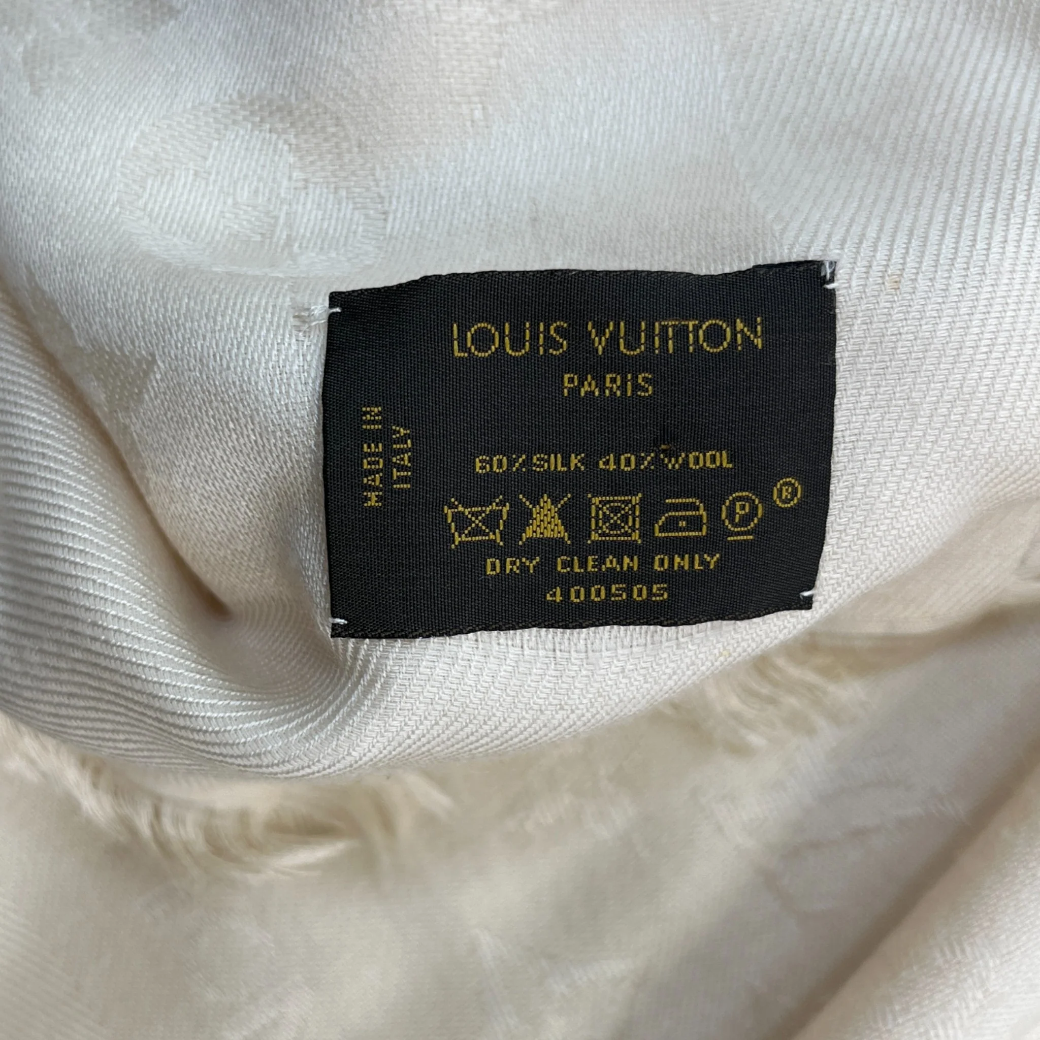 Women's Monogram Print Scarf Cream - Image 4