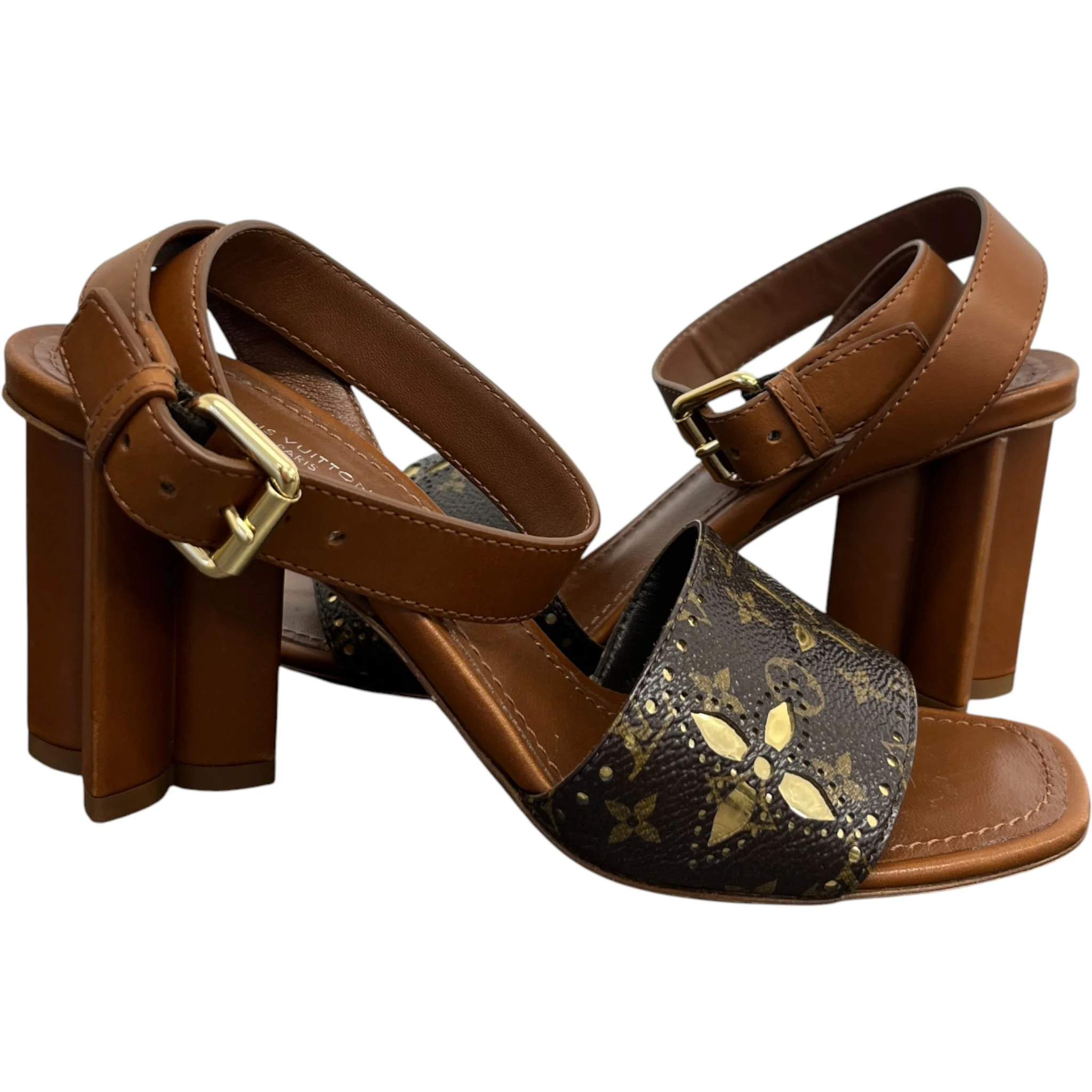 Women's Monogram Silhouette Heels Brown Size EU 36 / UK 3 - Image 3