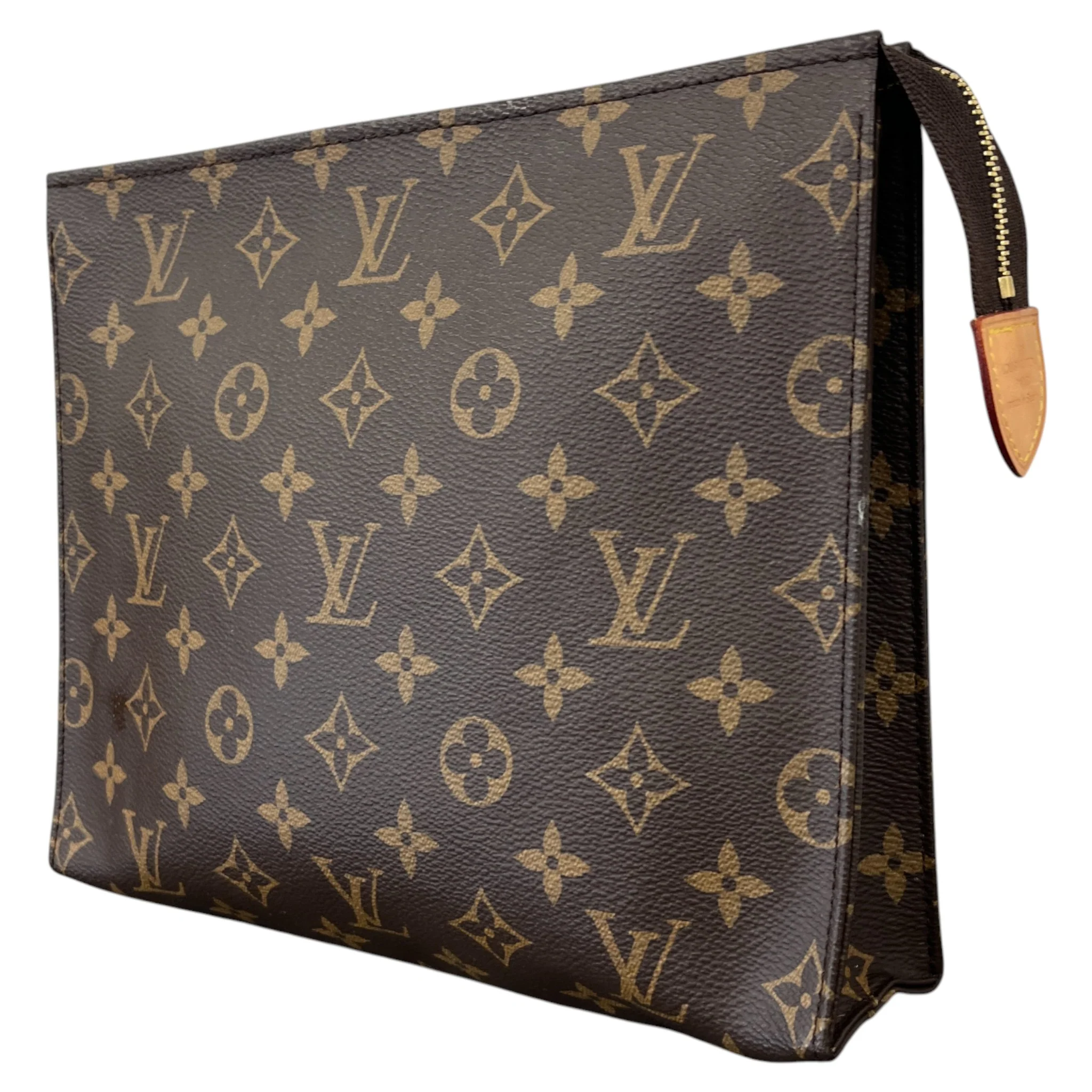 Women's Monogram Toiletry Pouch 26 Toiletry Bag Brown - Image 4