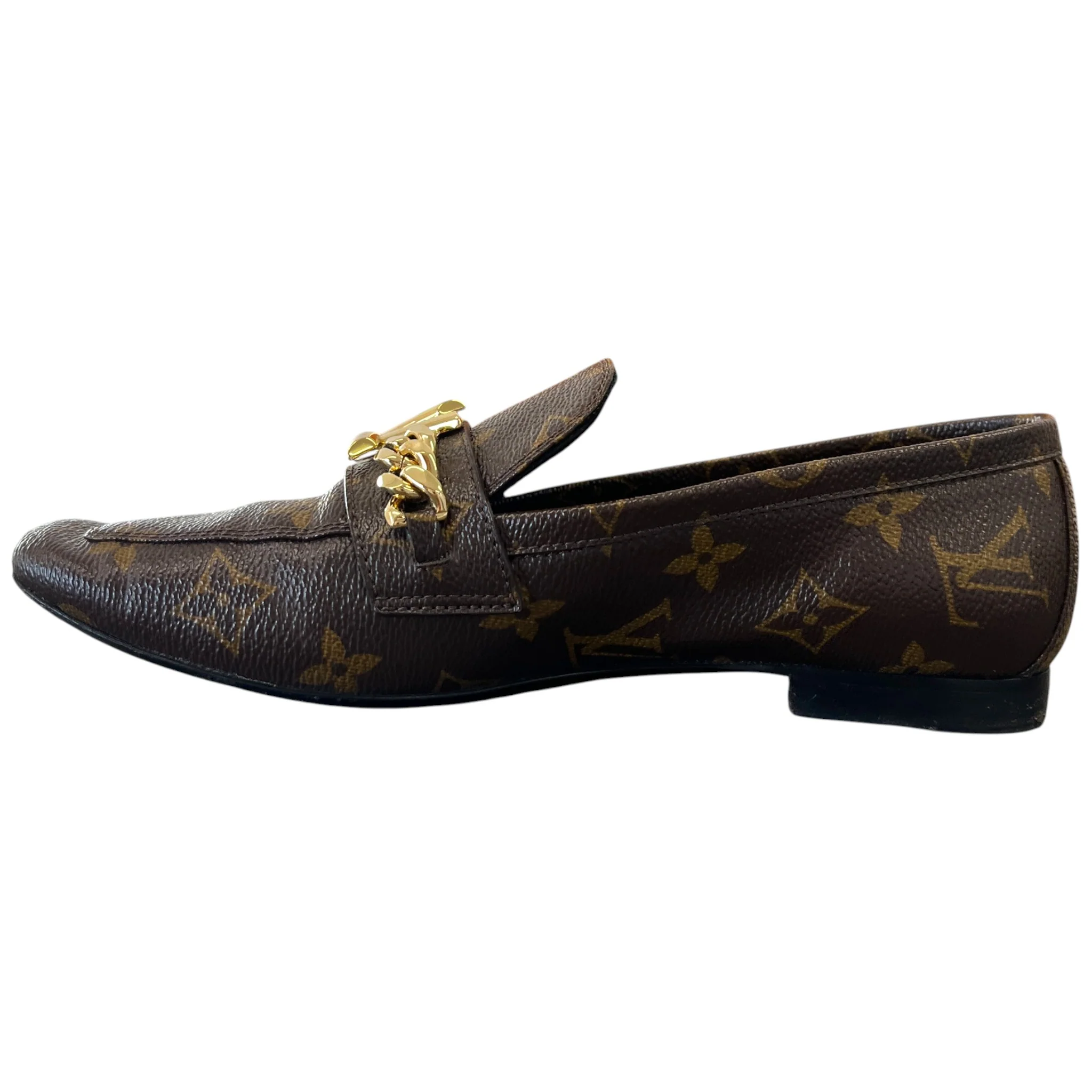 Women's Monogram Upper Case Loafers Brown Size EU 36 / UK 3 - Image 2
