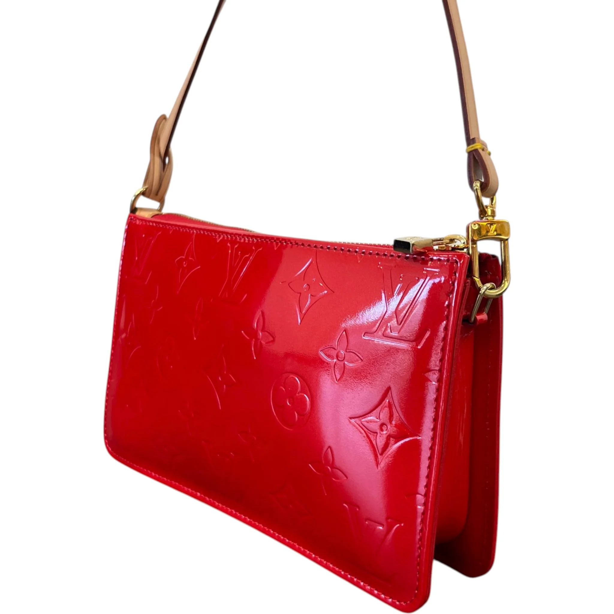 Women's Monogram Vernis Lexington Pochette Handbag Red - Image 8