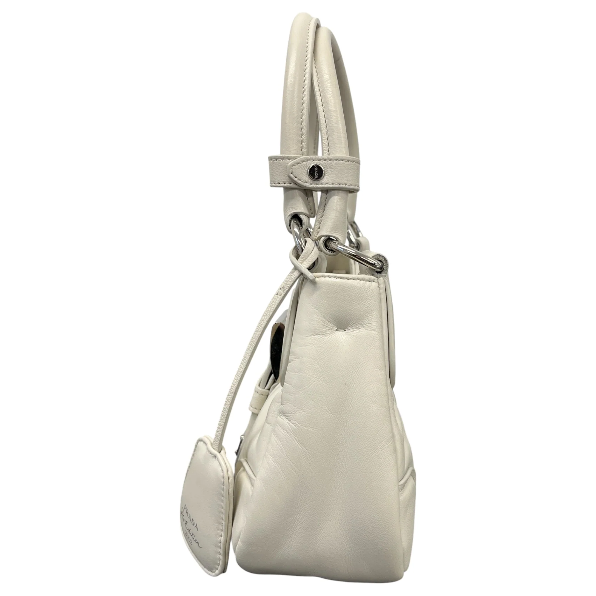 Women's Moon Nappa Shoulder Bag White - Image 6