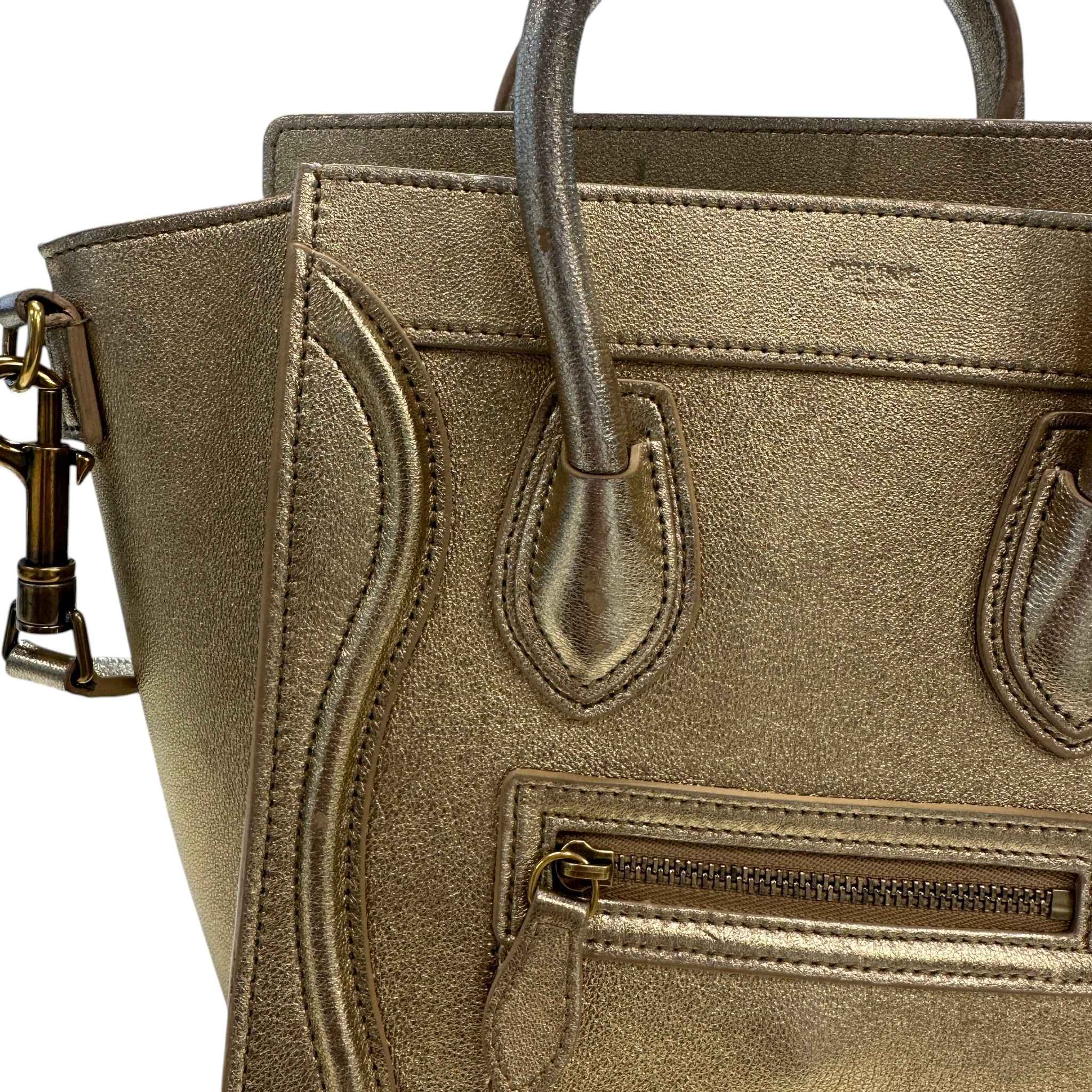 Women's Nano Luggage Tote Bag Gold - Image 14