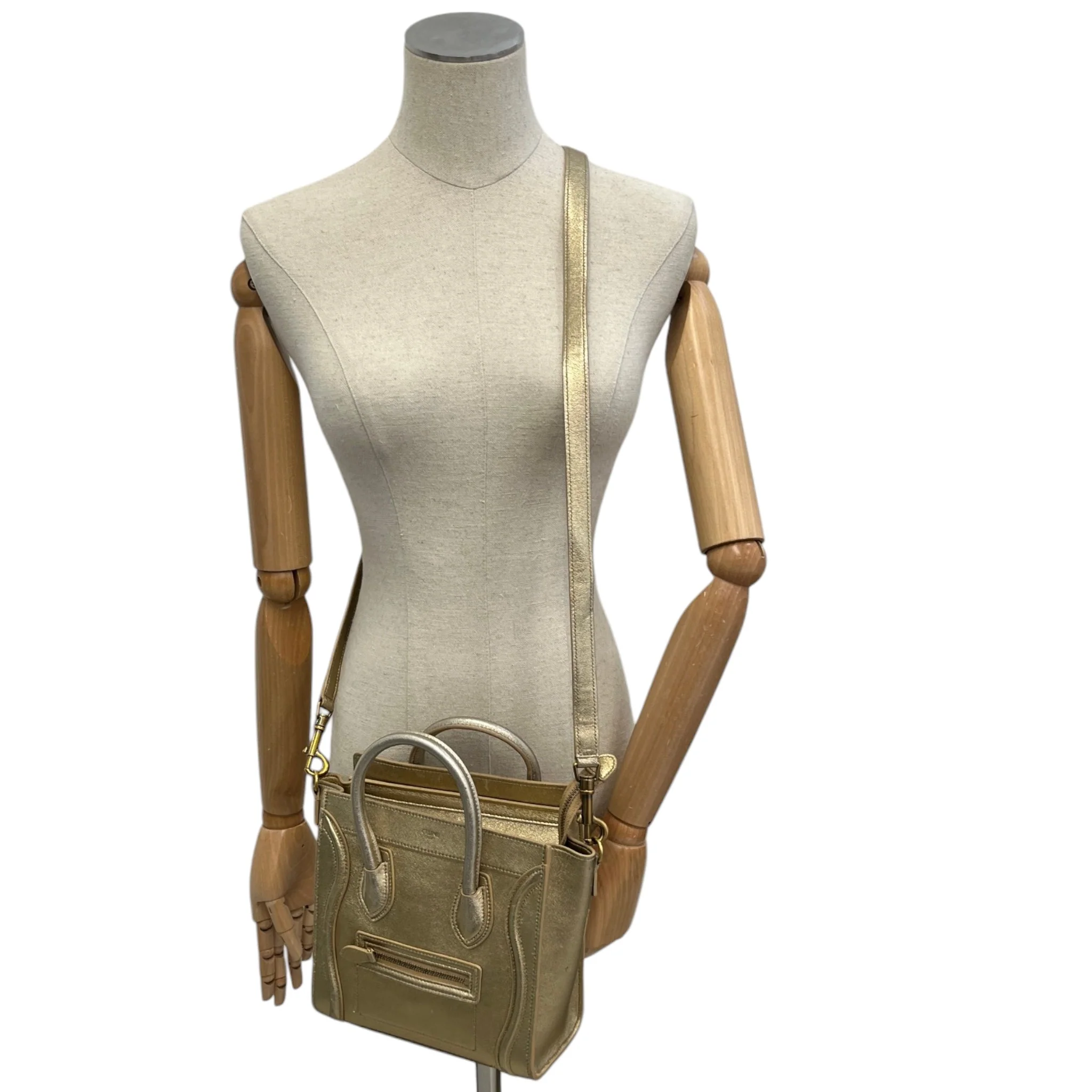 Women's Nano Luggage Tote Bag Gold - Image 2