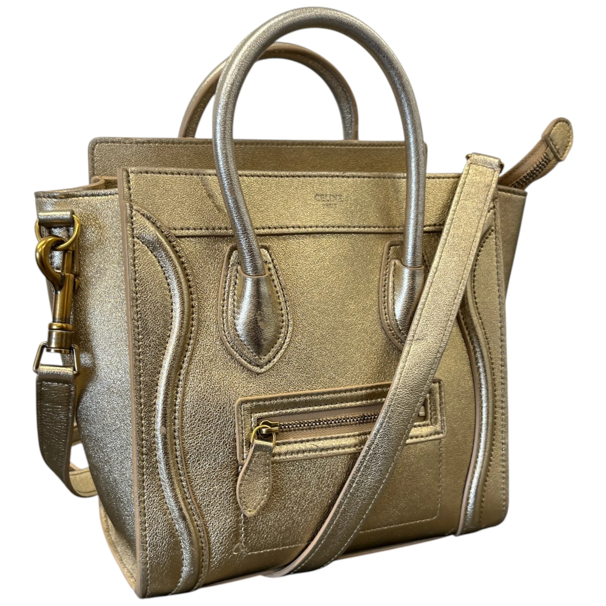 Women's Nano Luggage Tote Bag Gold - Image 4