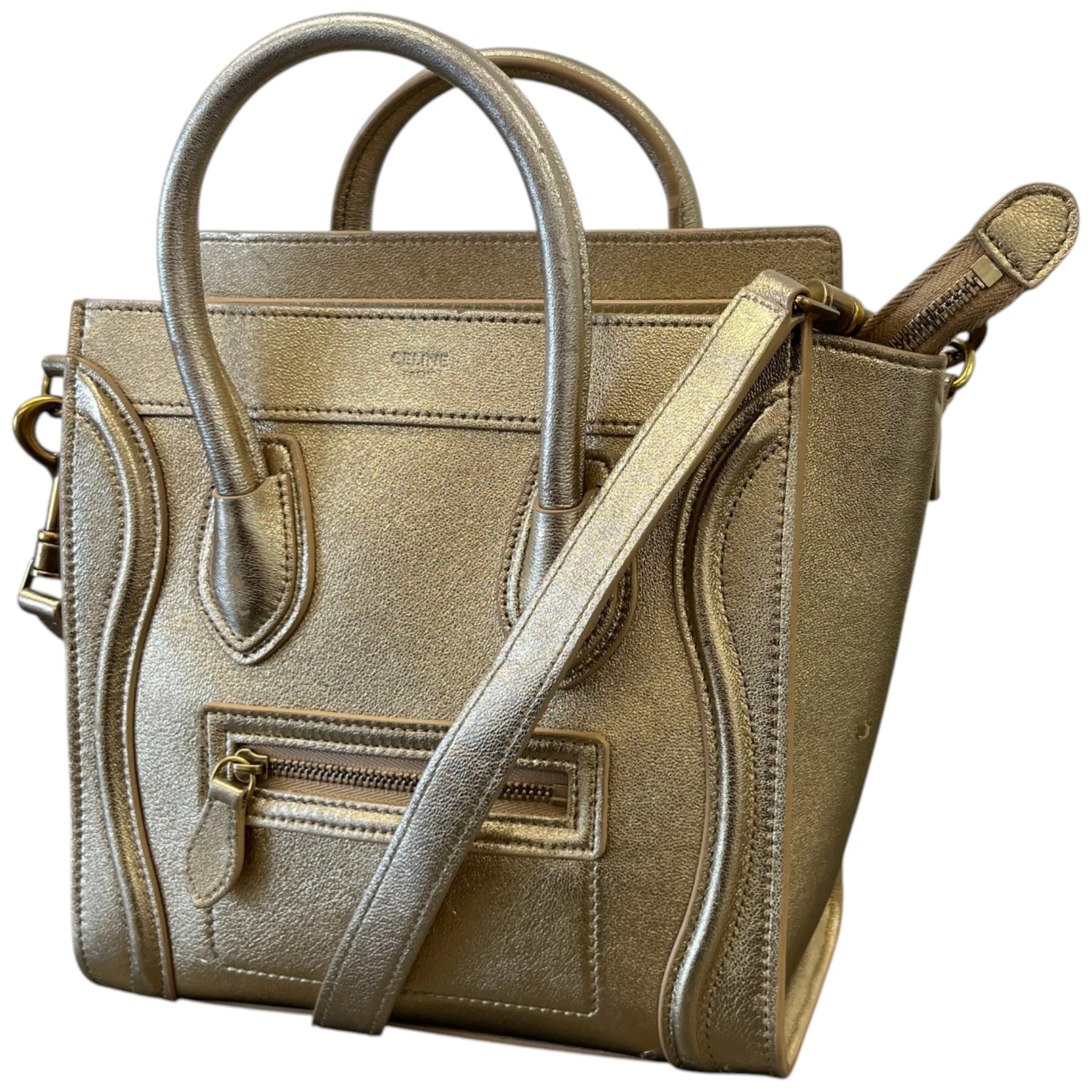 Women's Nano Luggage Tote Bag Gold - Image 5