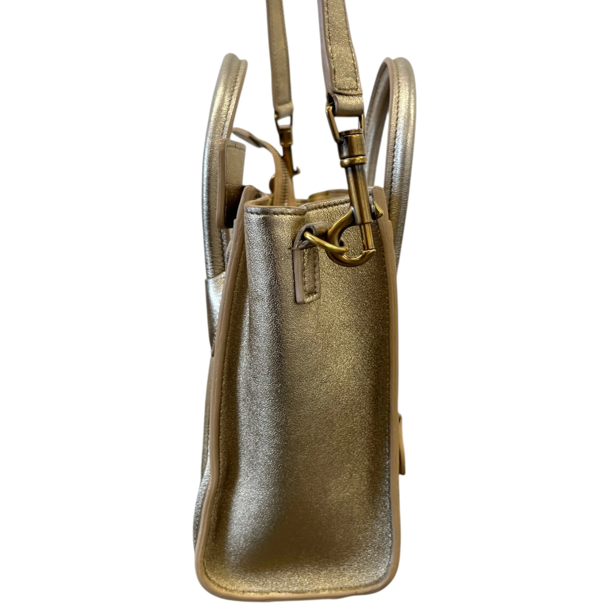 Women's Nano Luggage Tote Bag Gold - Image 7