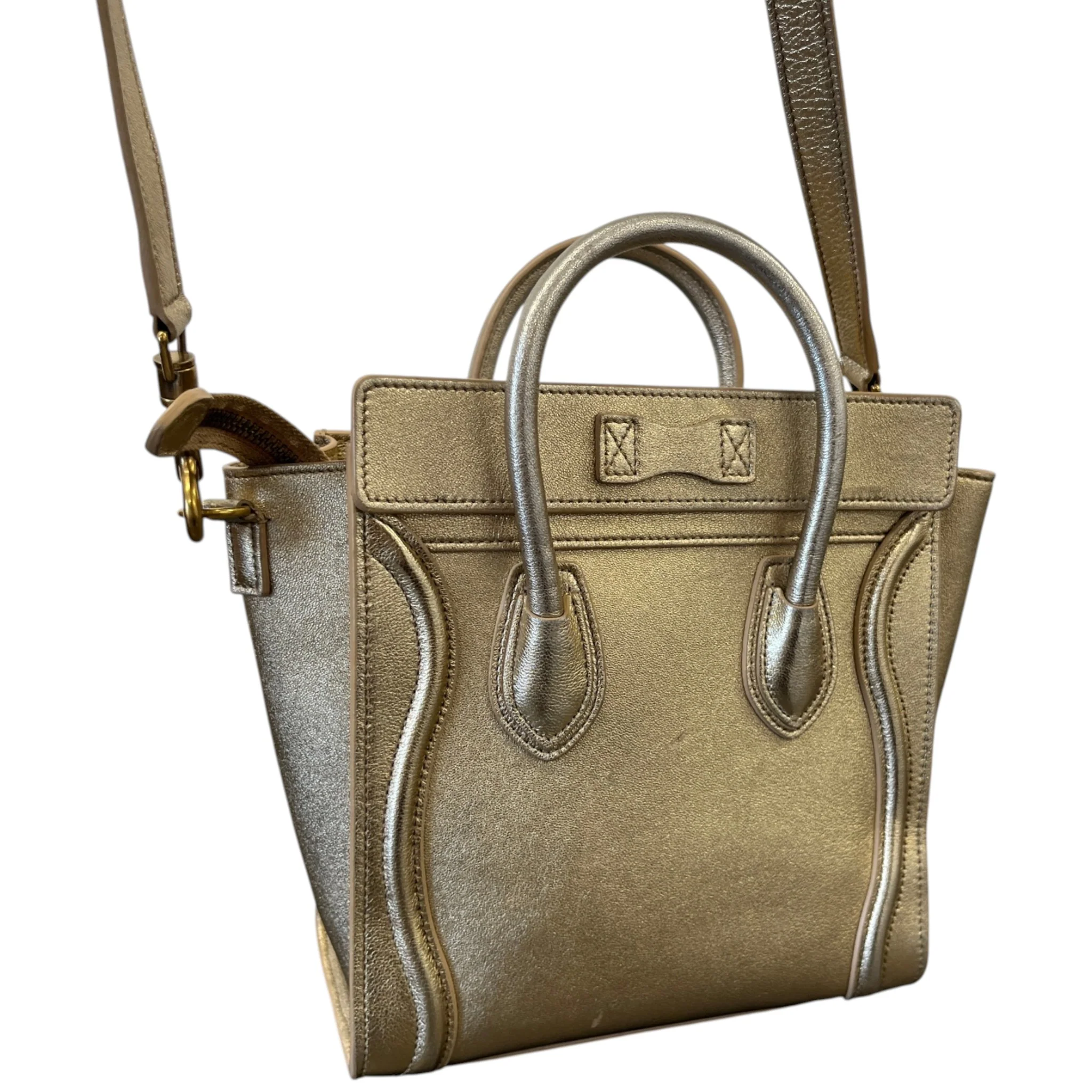 Women's Nano Luggage Tote Bag Gold - Image 8