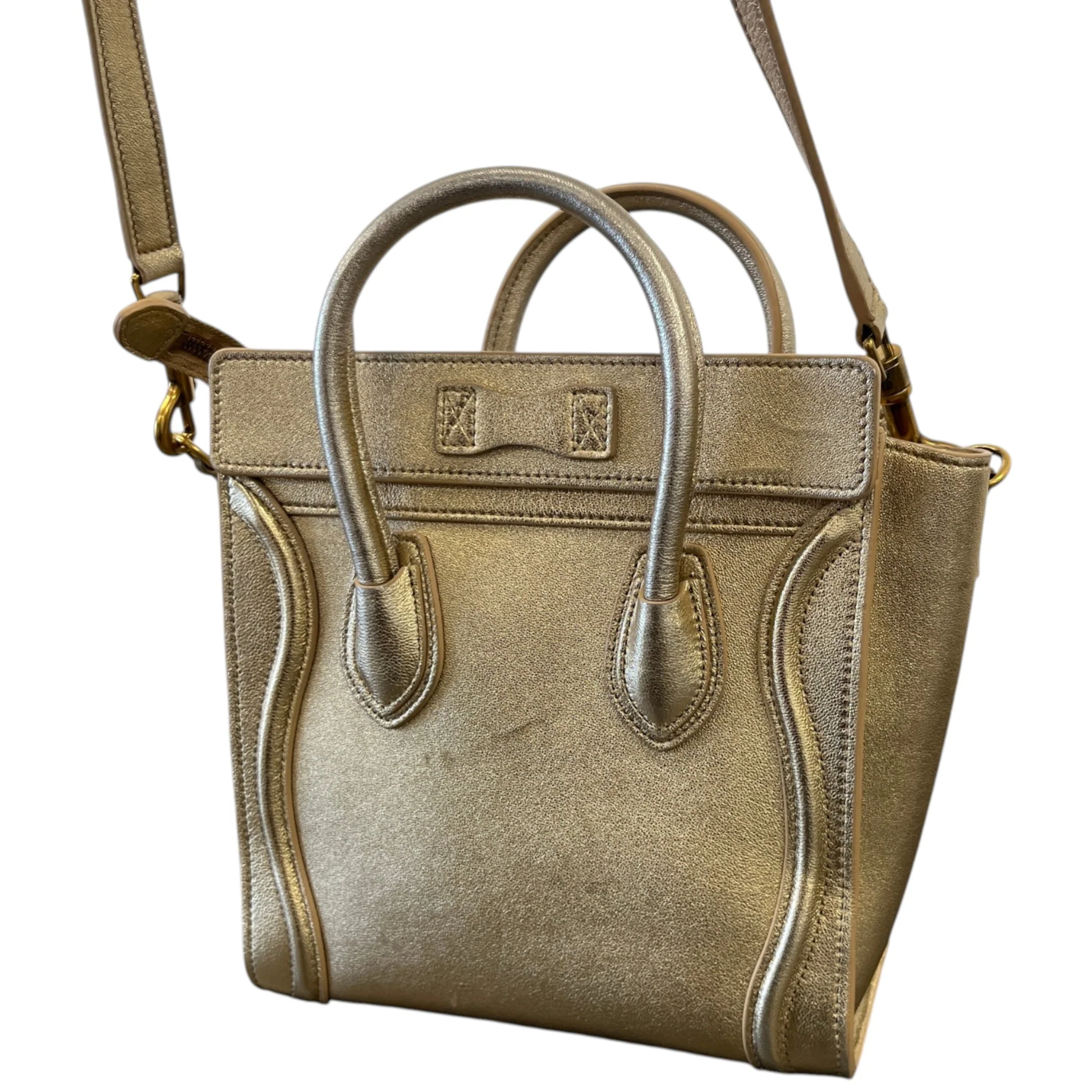 Women's Nano Luggage Tote Bag Gold - Image 9