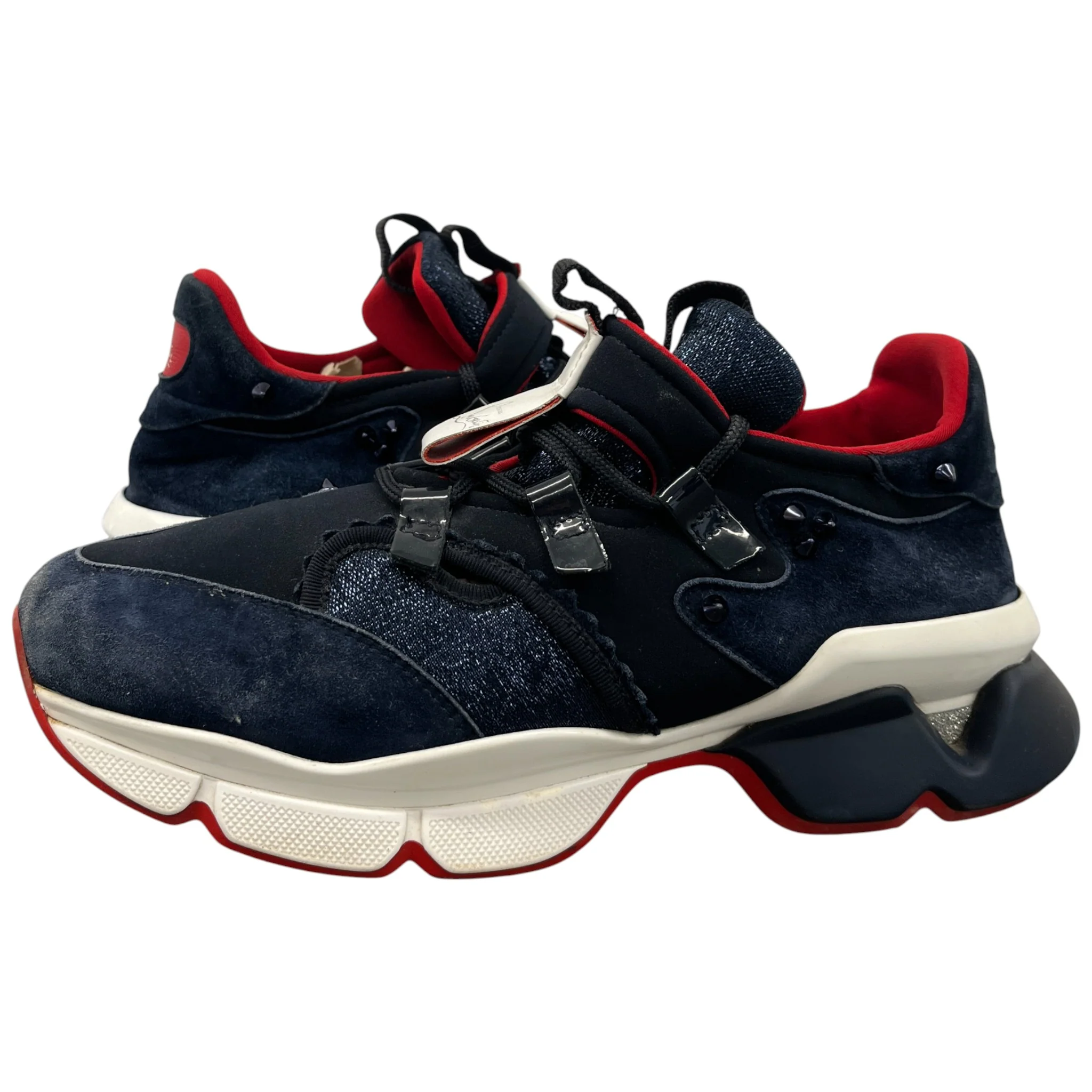 Women's Neoprene Runner Low Trainers Navy Size EU 38 / UK 5 - Image 3