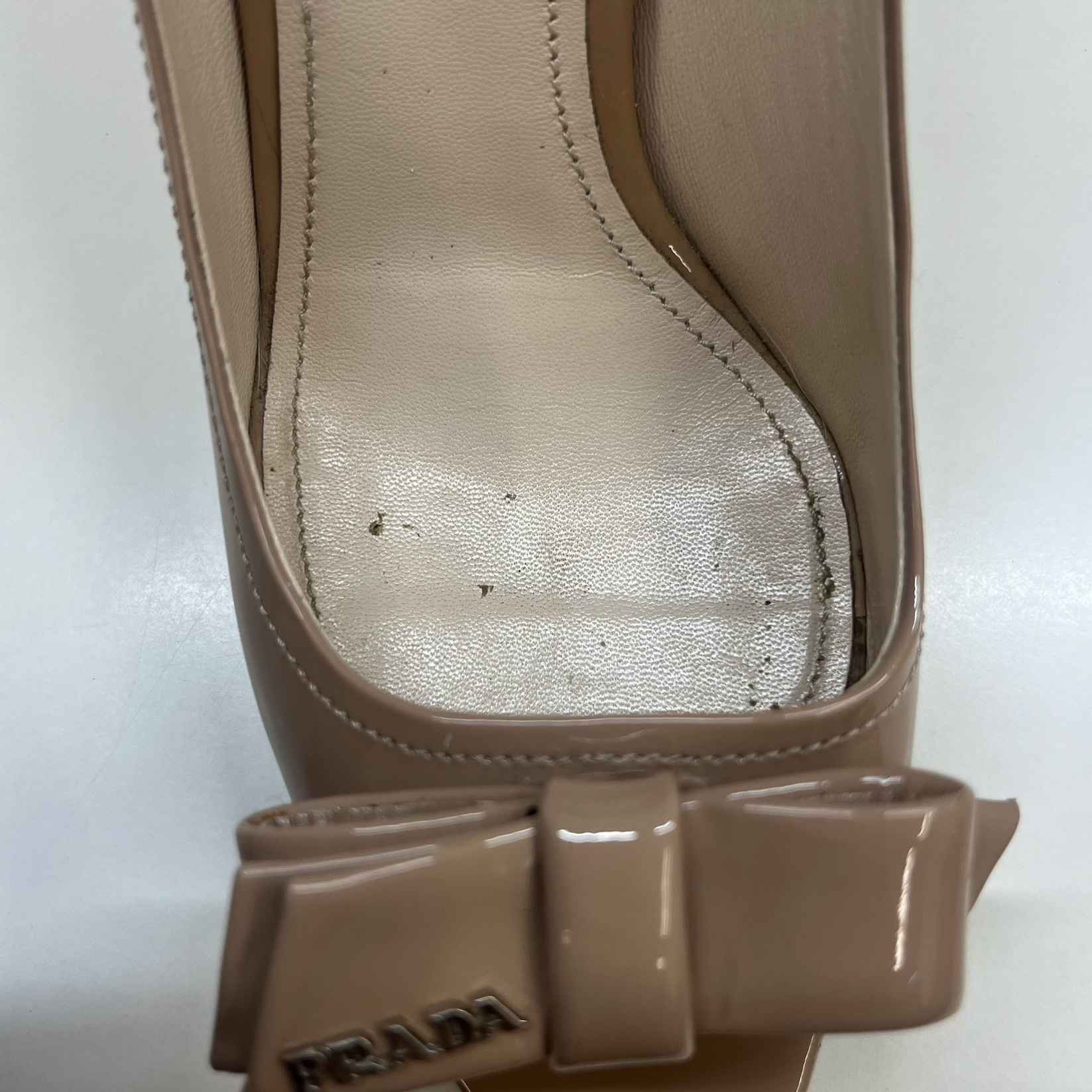 Women's Patent Bow Wedge Heels Beige Size EU 37 / UK 4 - Image 16