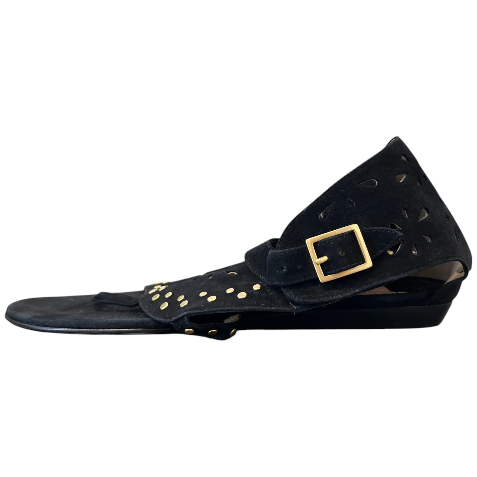 Women's Perforated Sandals Black Size EU 40 / UK 7 - Image 4