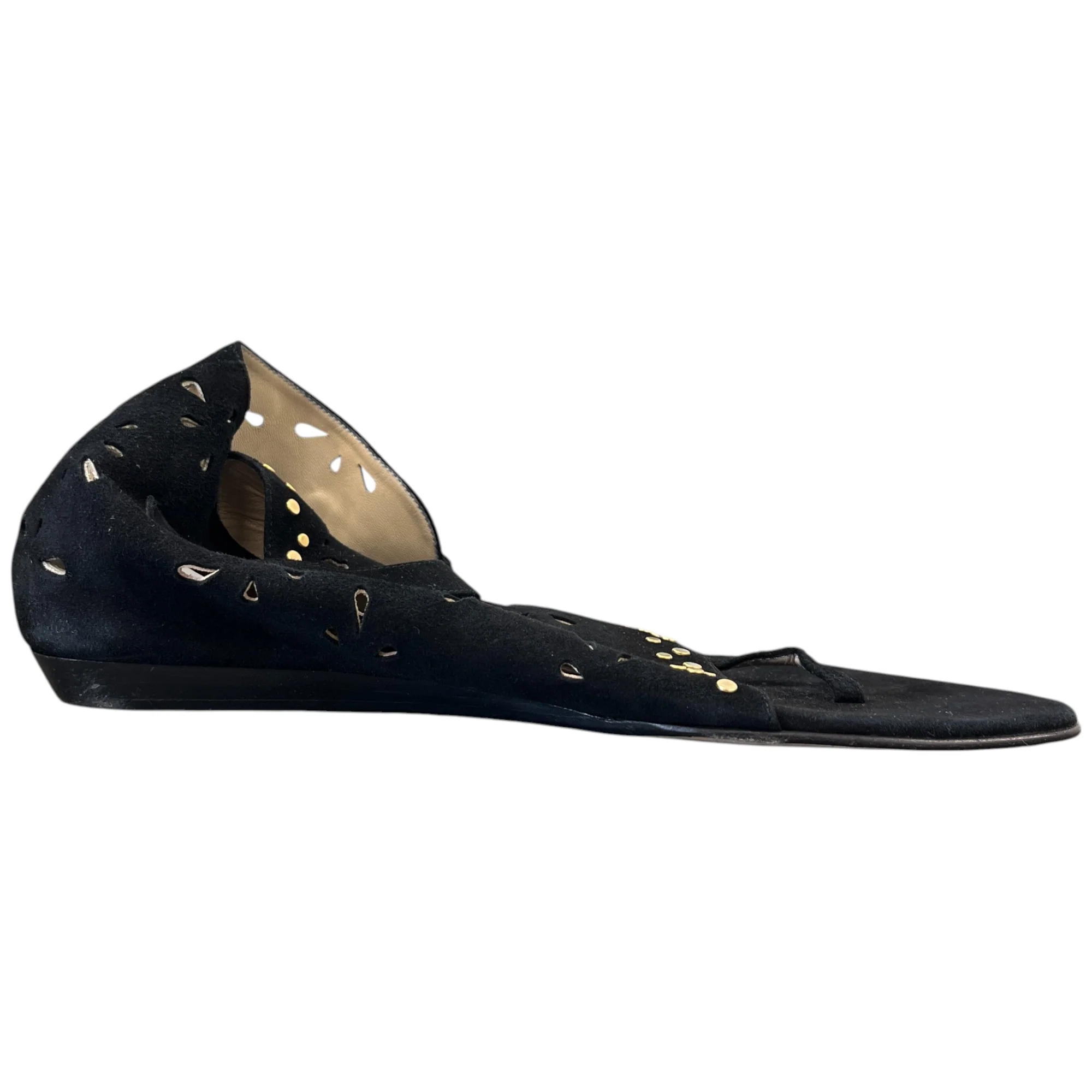 Women's Perforated Sandals Black Size EU 40 / UK 7 - Image 5