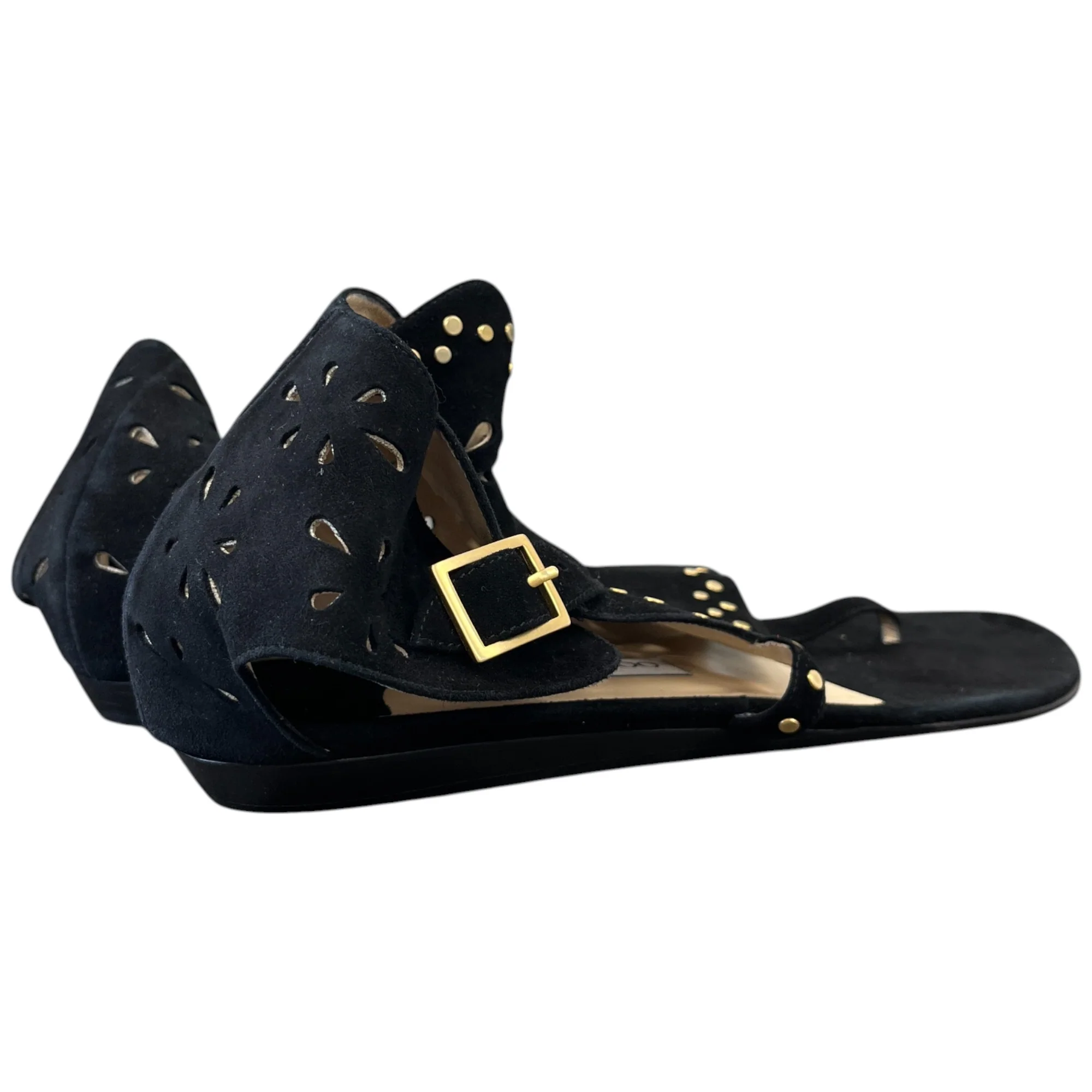 Women's Perforated Sandals Black Size EU 40 / UK 7 - Image 9