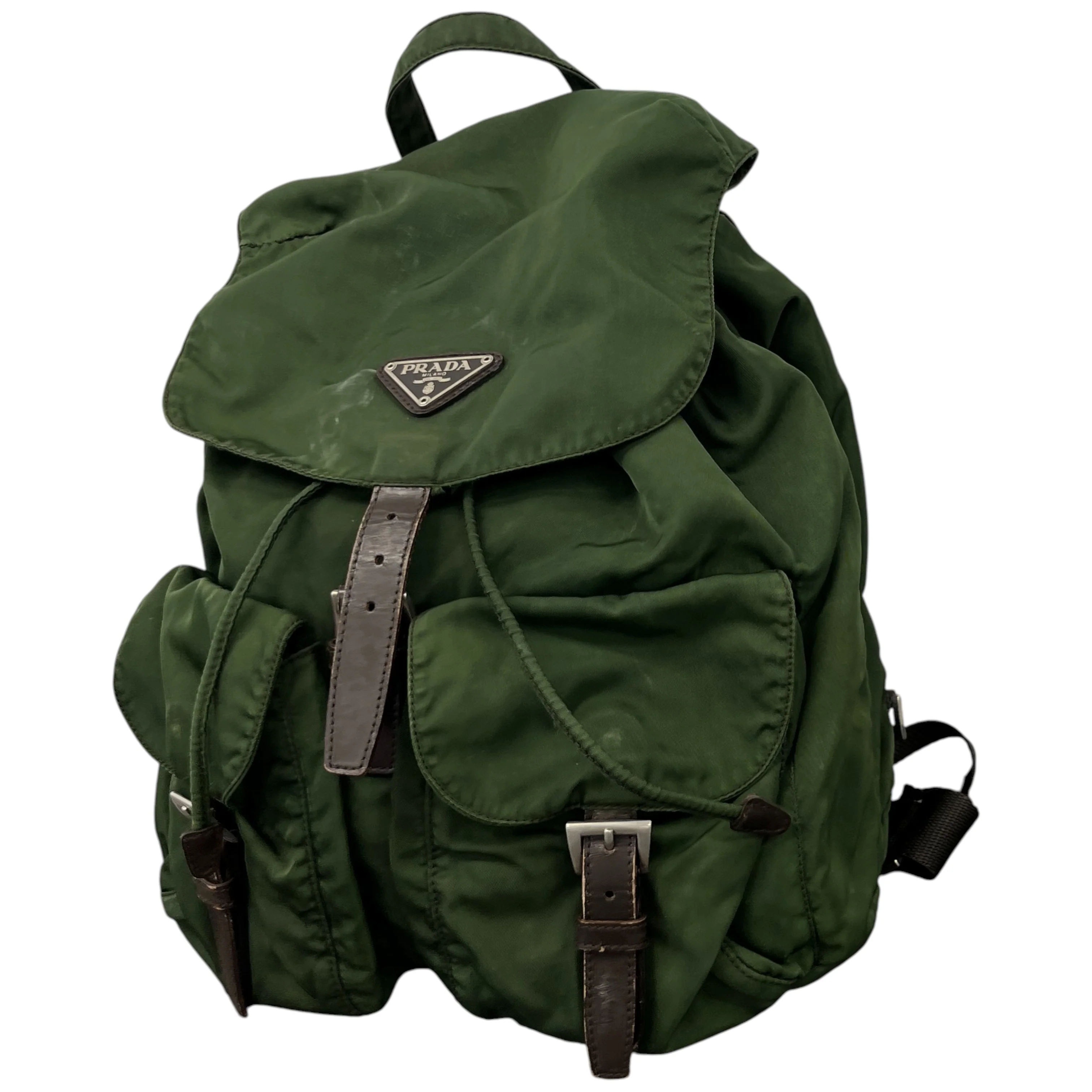 Women's Plaque Logo Backpack Khaki - Image 5
