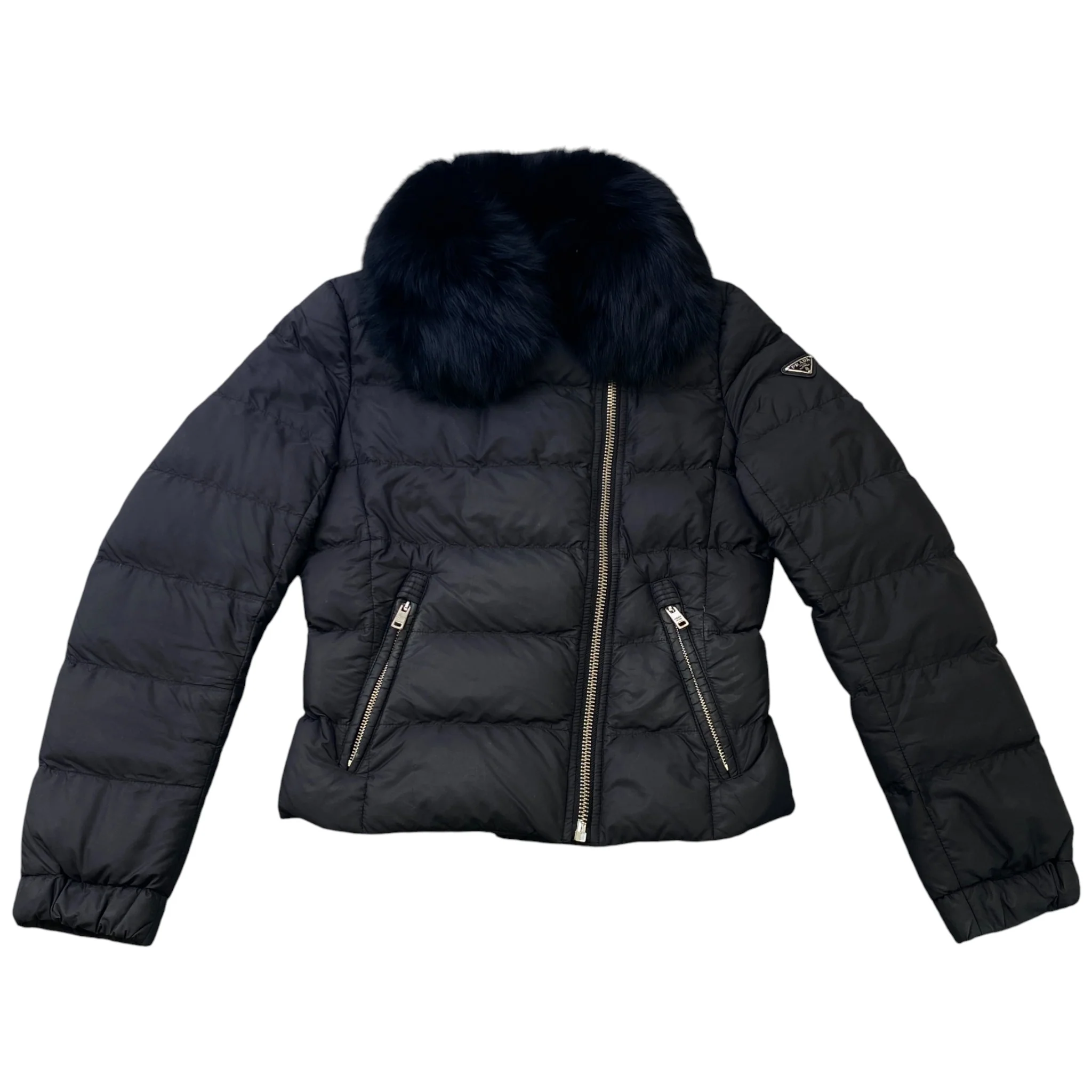Women's Plaque Logo Down Jacket Black Size IT 40 / UK 8