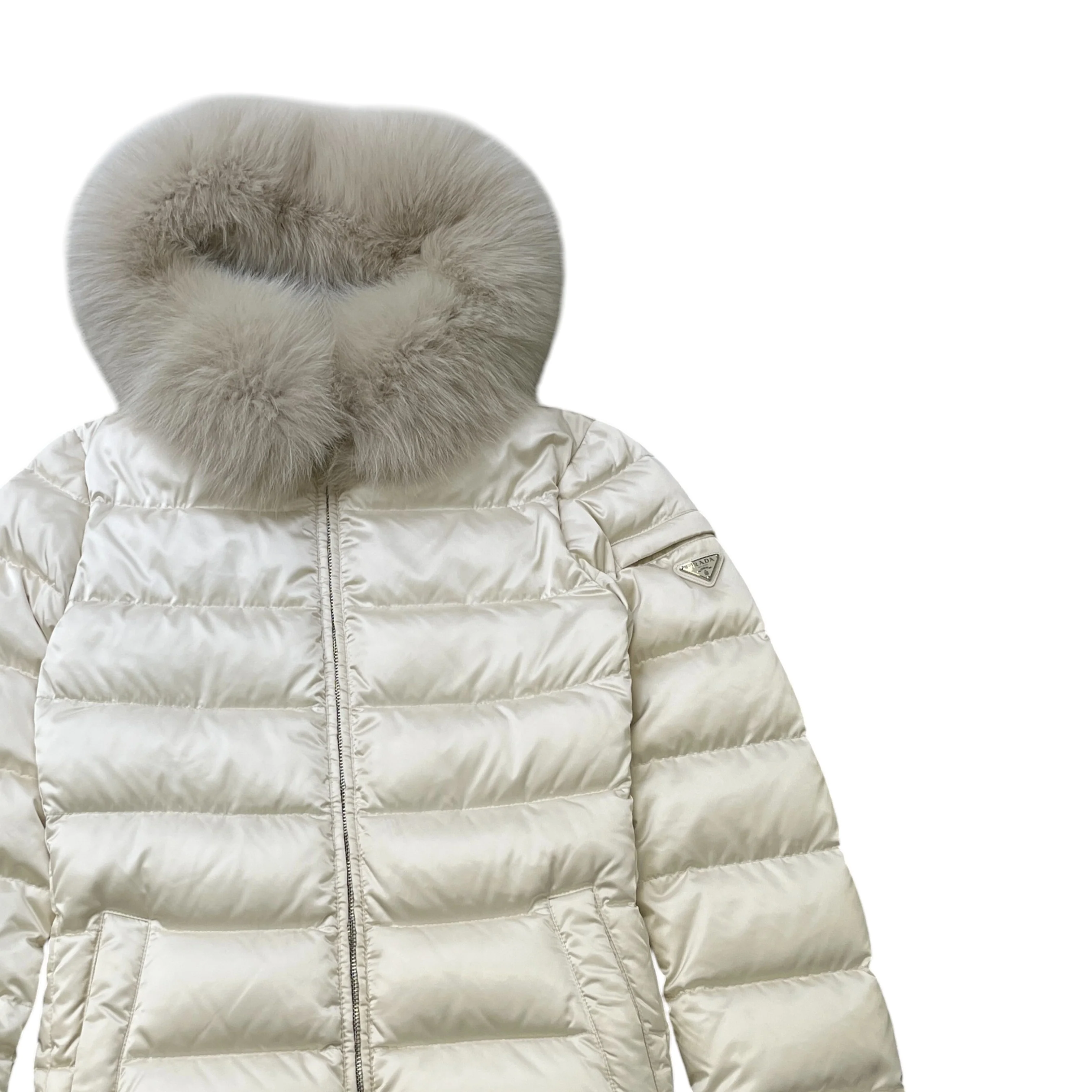 Women's Plaque Logo Down Jacket White Size IT 40 / UK 8 - Image 3