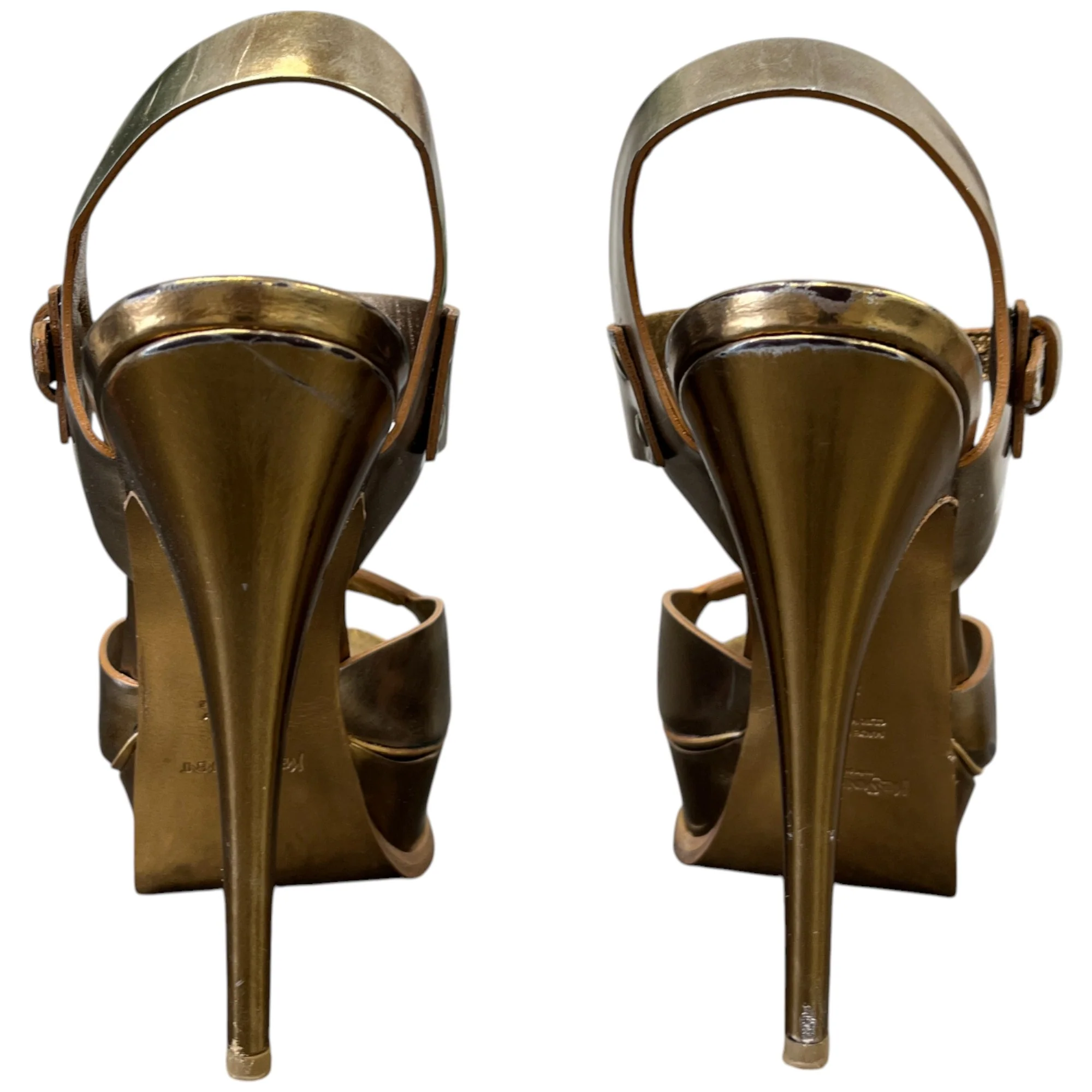 Women's Platform Slingback Heels Gold Size EU 37 / UK 4 - Image 7