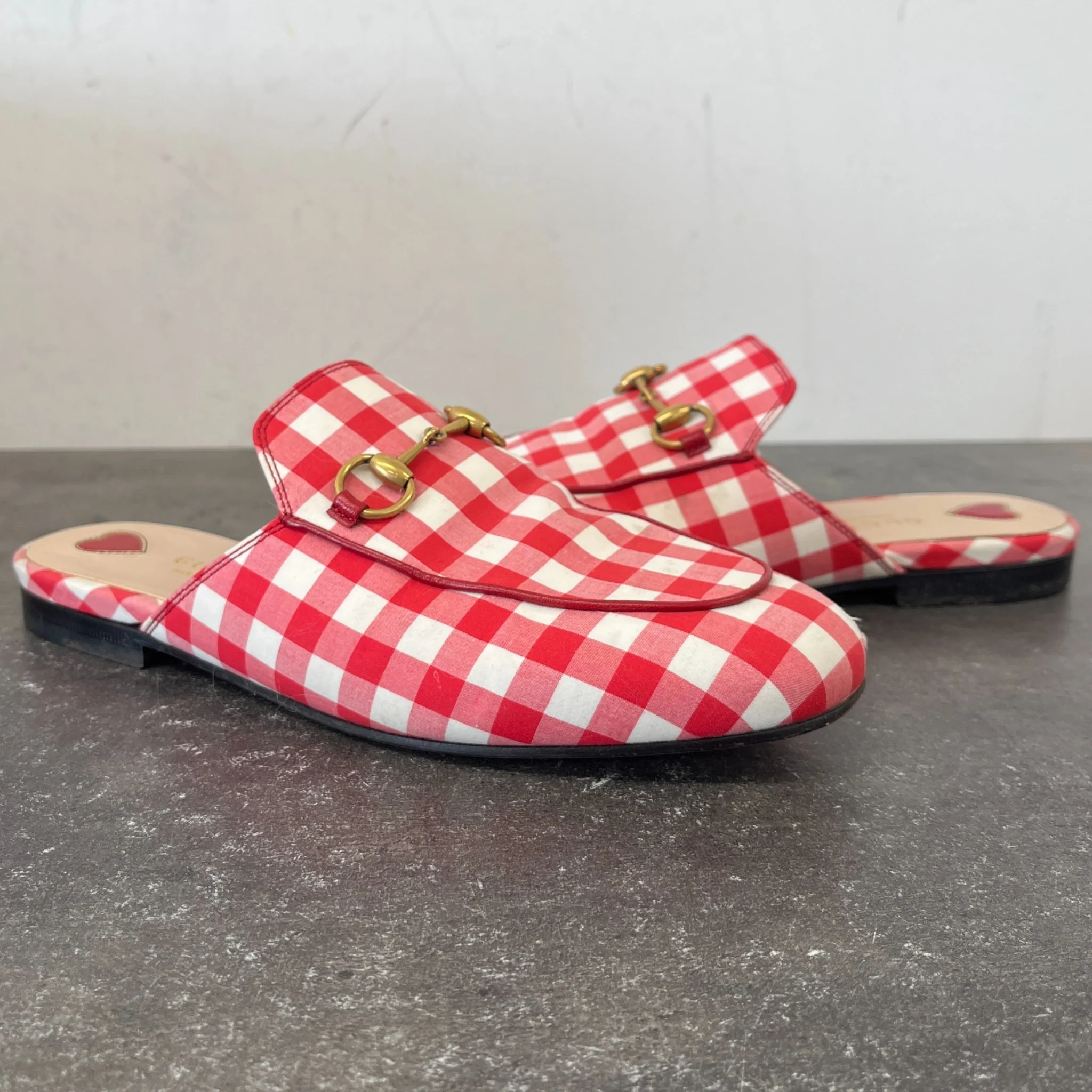 Women's Princetown Gingham Mules Red Size EU 36 / UK 3 - Image 11