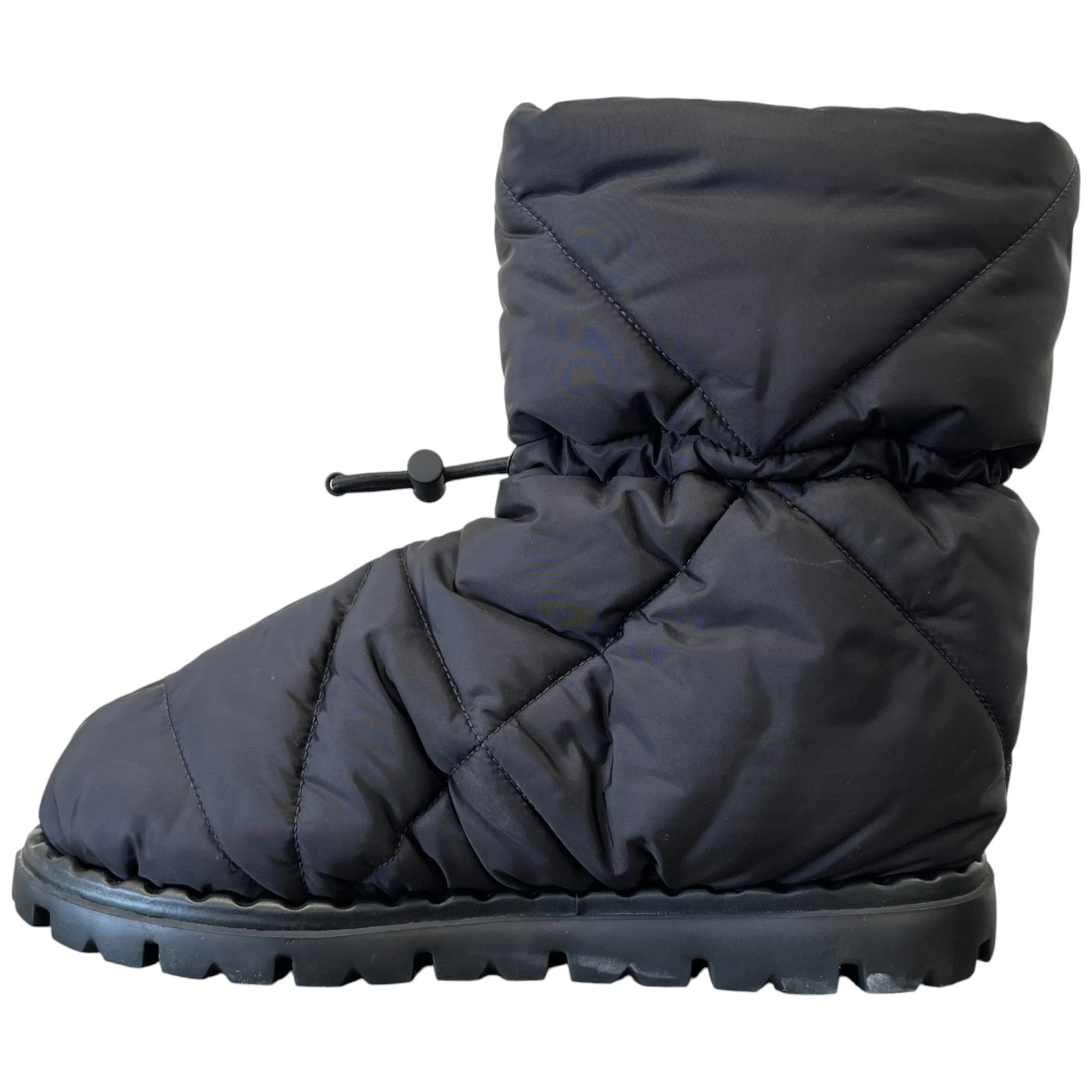 Women's Quilted Plaque Logo Boots Black Size EU 37 / UK 4 - Image 2