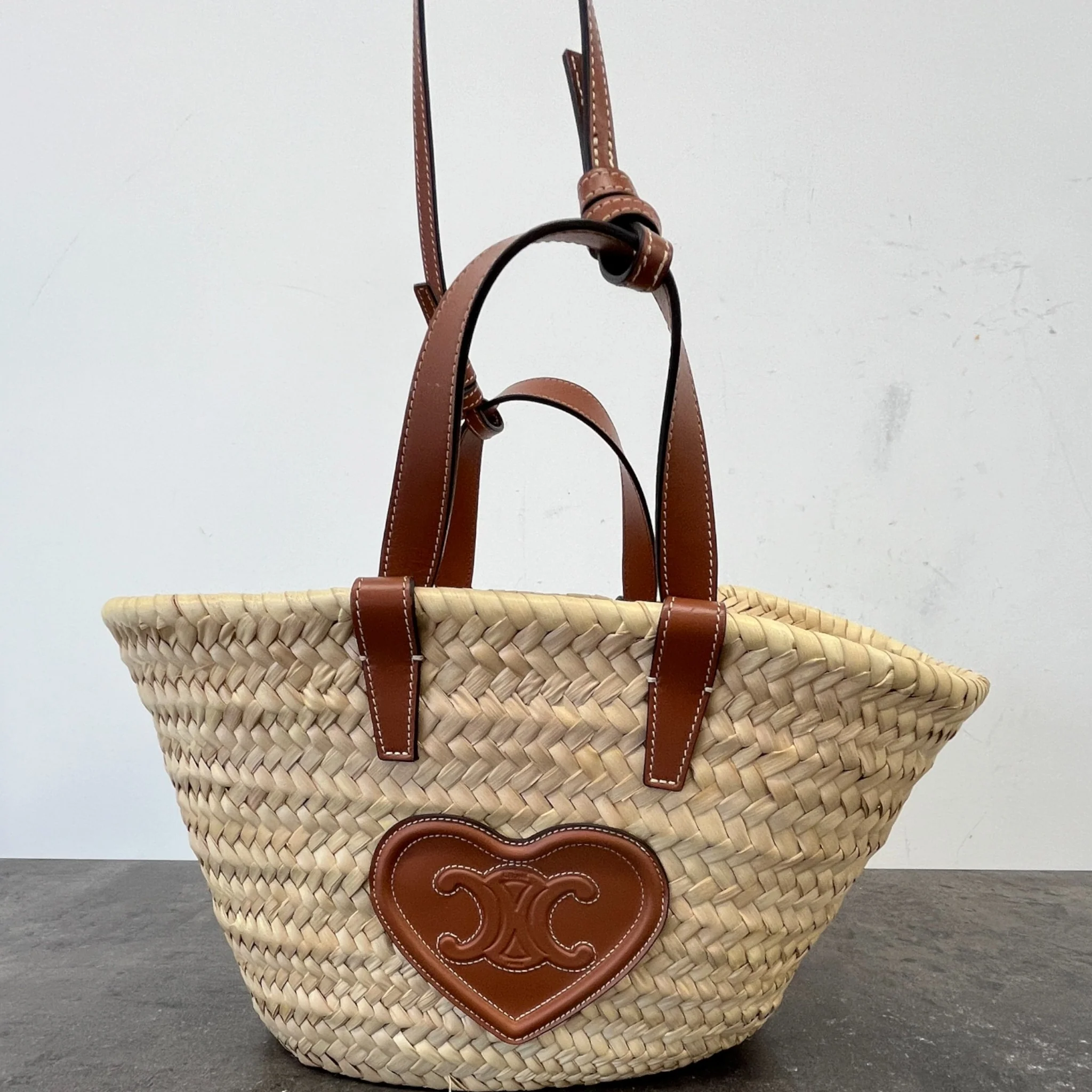 Women's Raffier Panier Teen Triomphe Basket Bag Brown - Image 14