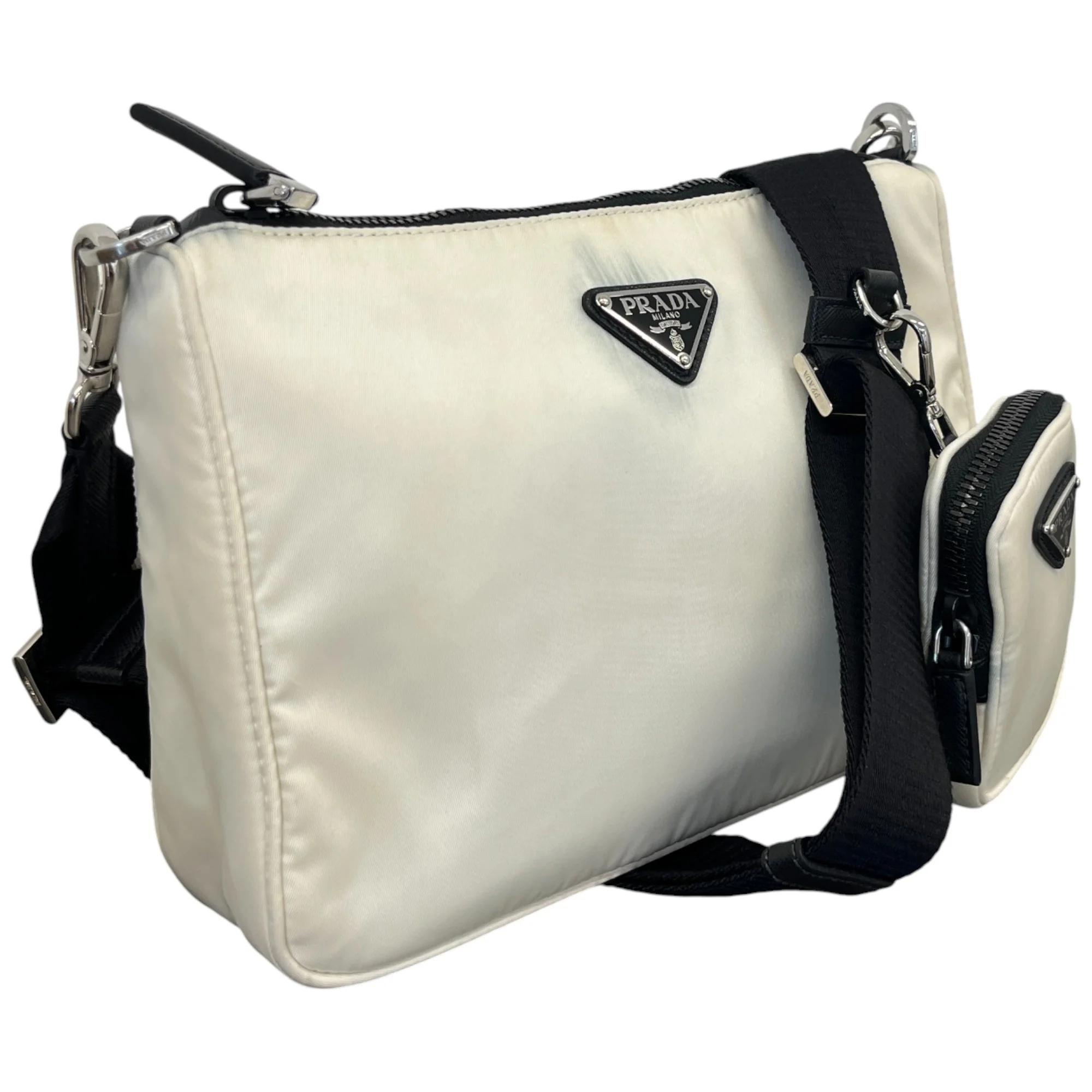 Women's Re-Edition Plaque Logo Handbag White - Image 3