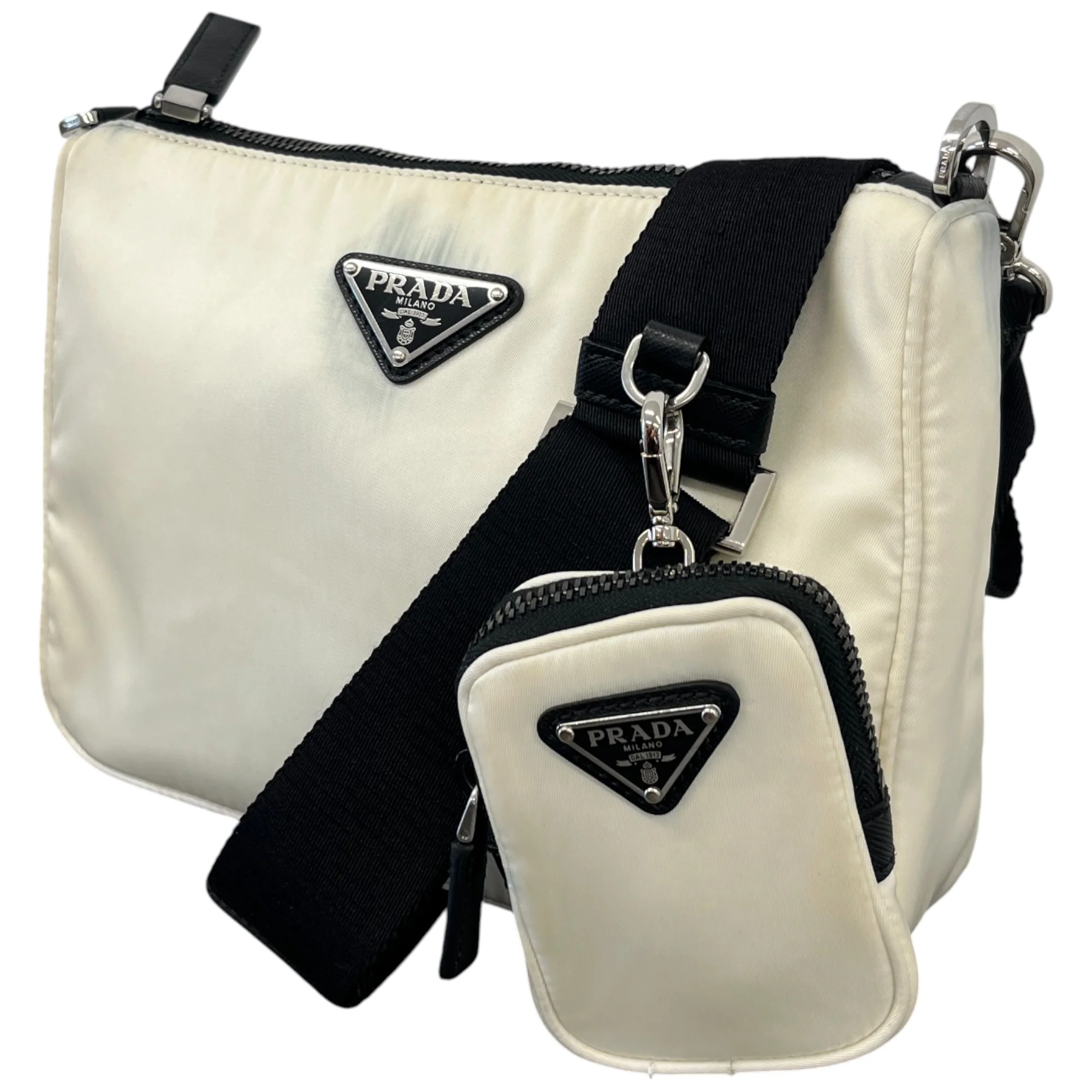 Women's Re-Edition Plaque Logo Handbag White - Image 4