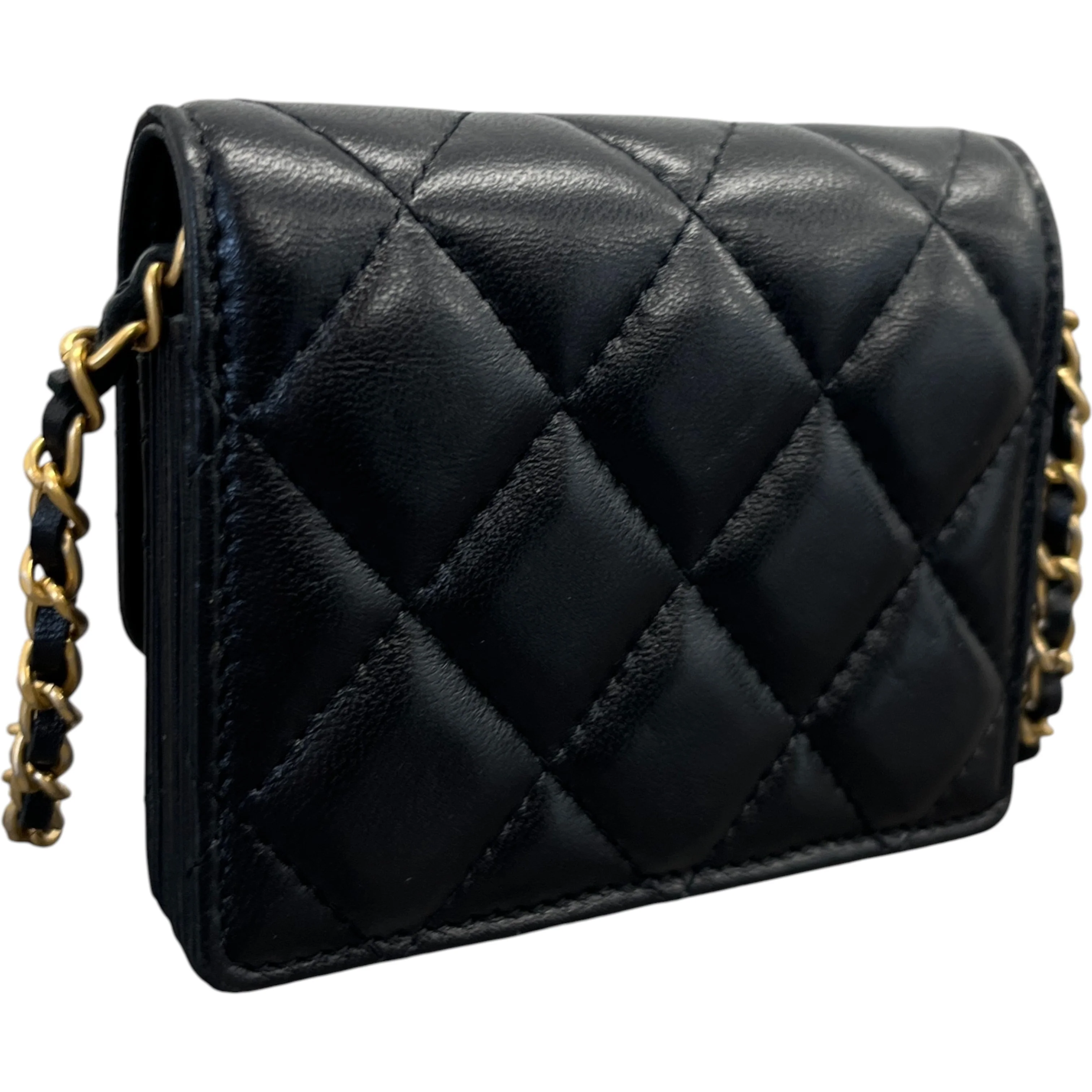 Women's Romance Ruffled Mini Clutch On Chain Bag Black - Image 8