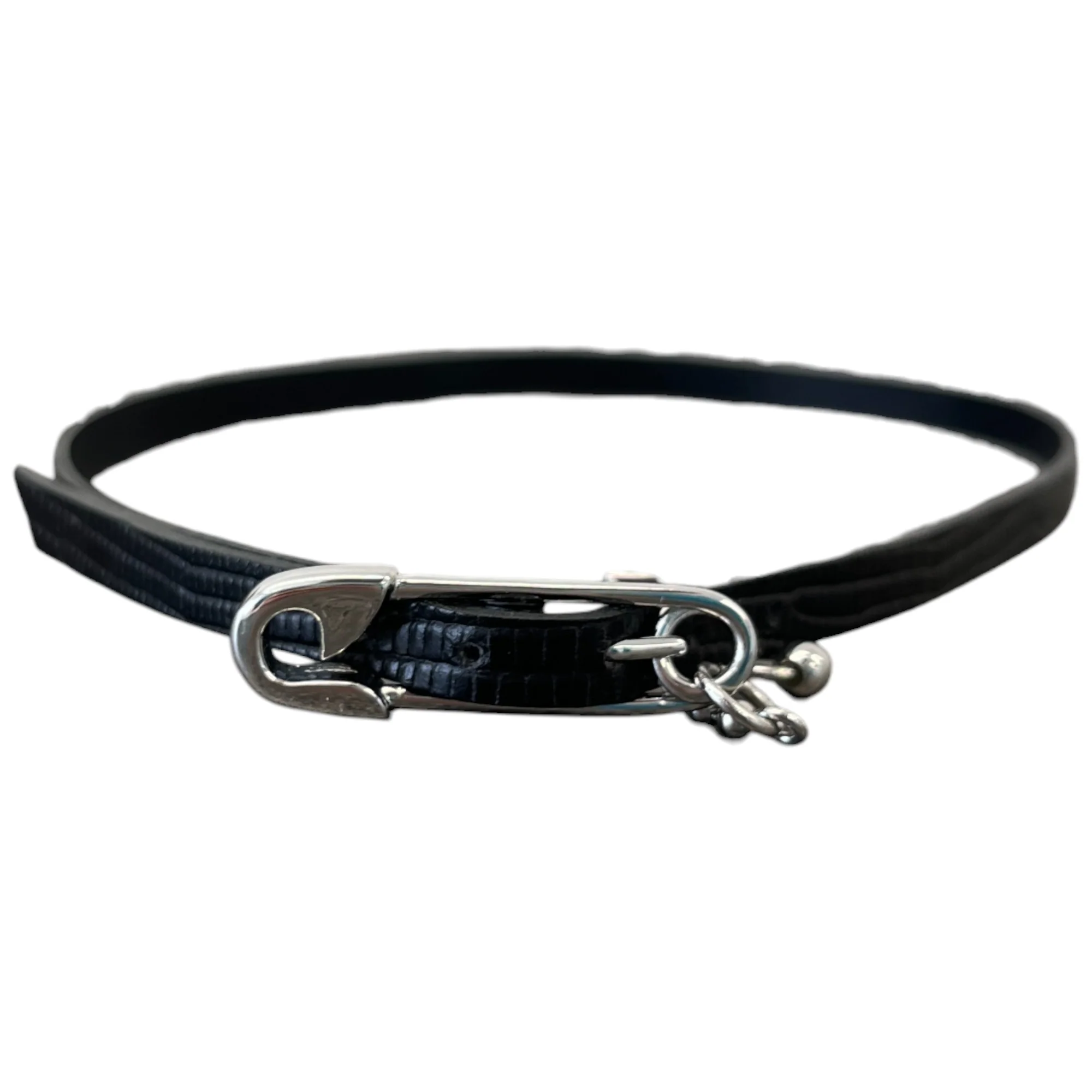 Women's Safety Pin Detail Choker Necklace Black - Image 2