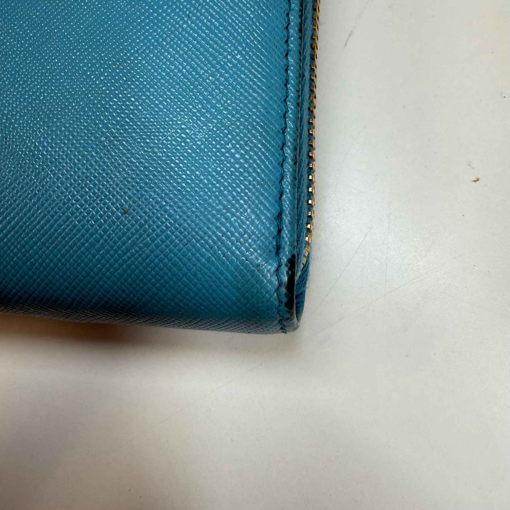 Women's Saffiano Zip Around Long Purse Blue - Image 10