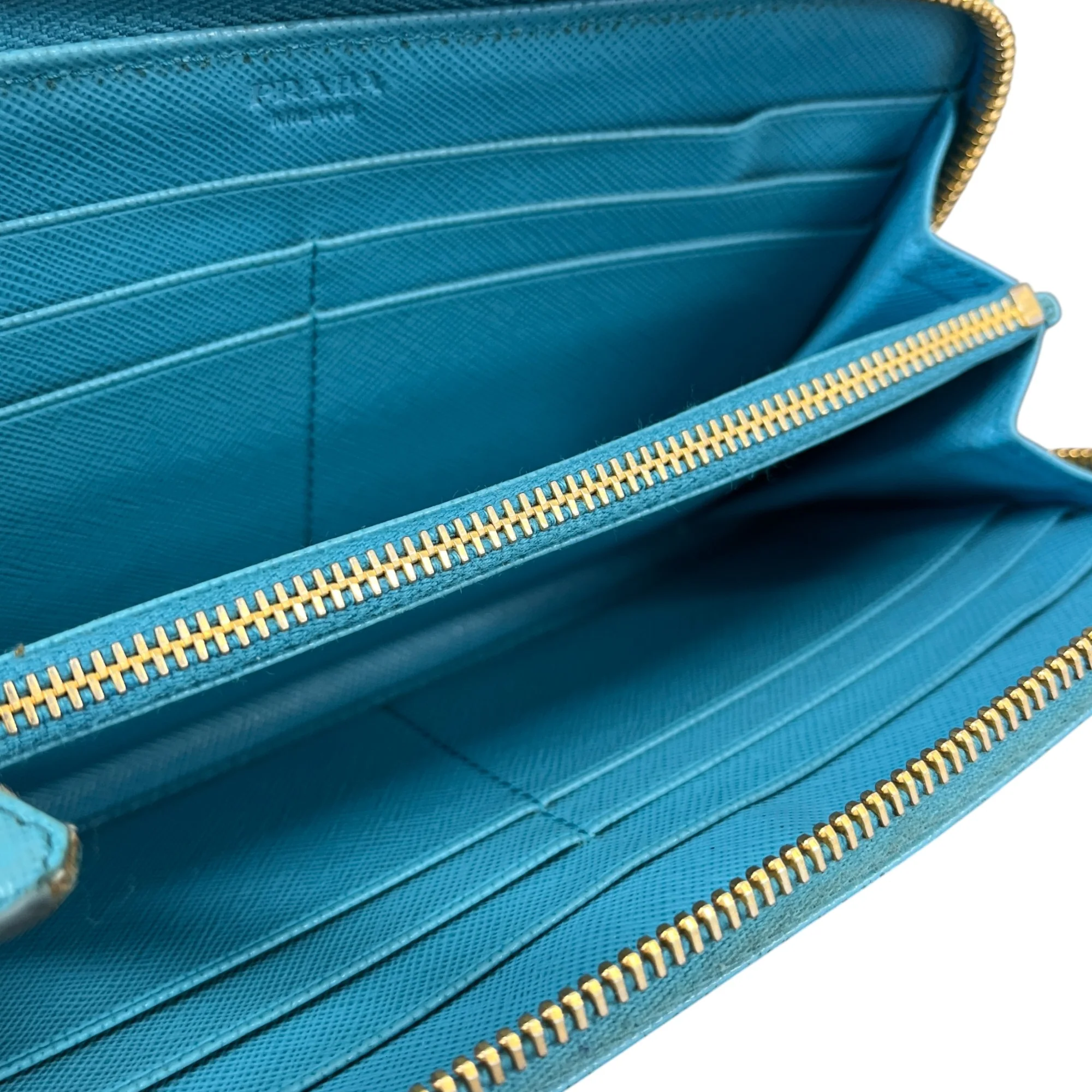 Women's Saffiano Zip Around Long Purse Blue - Image 6