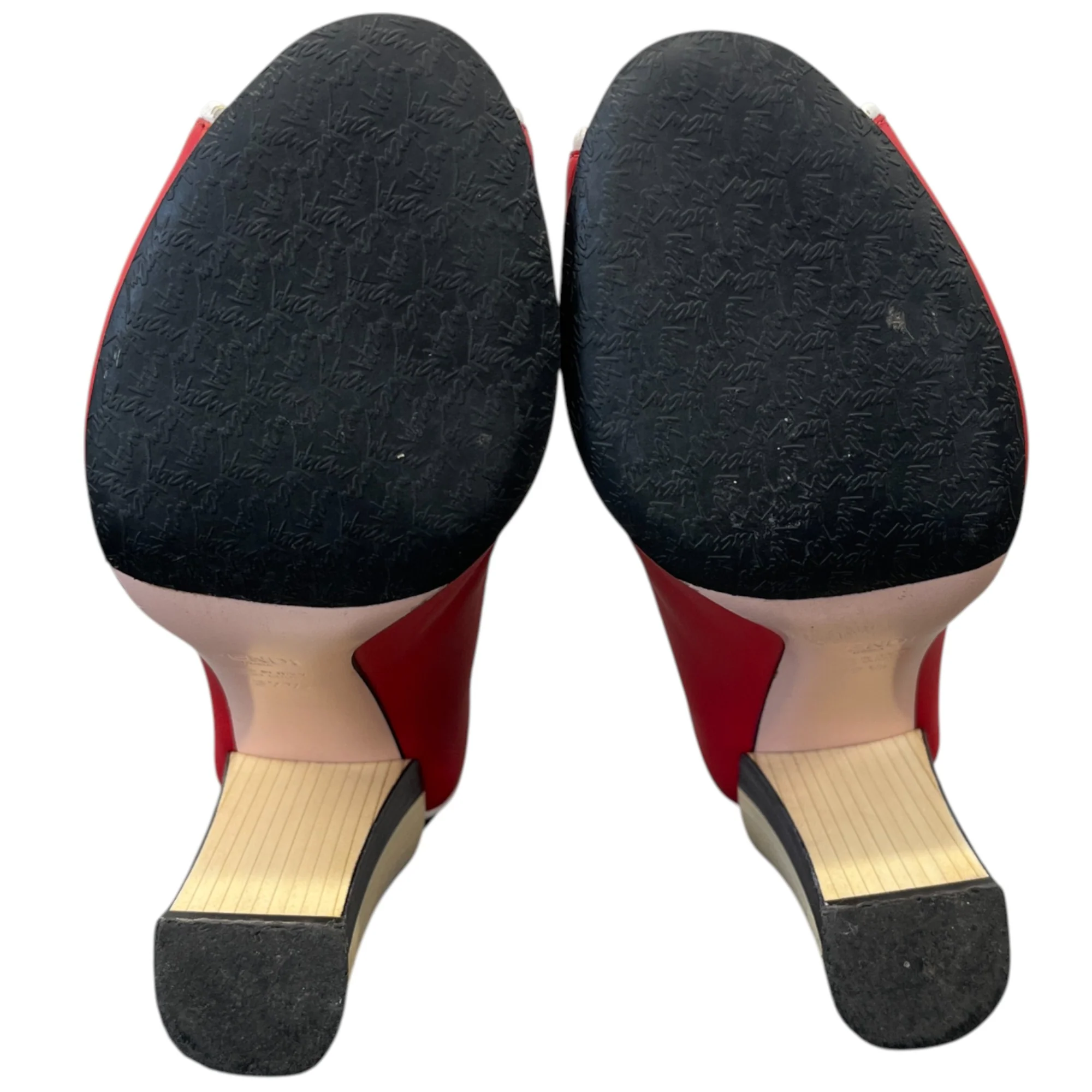 Women's Scallop Lined Peep Toe Heels Red Size EU 37.5 / UK 4.5 - Image 10