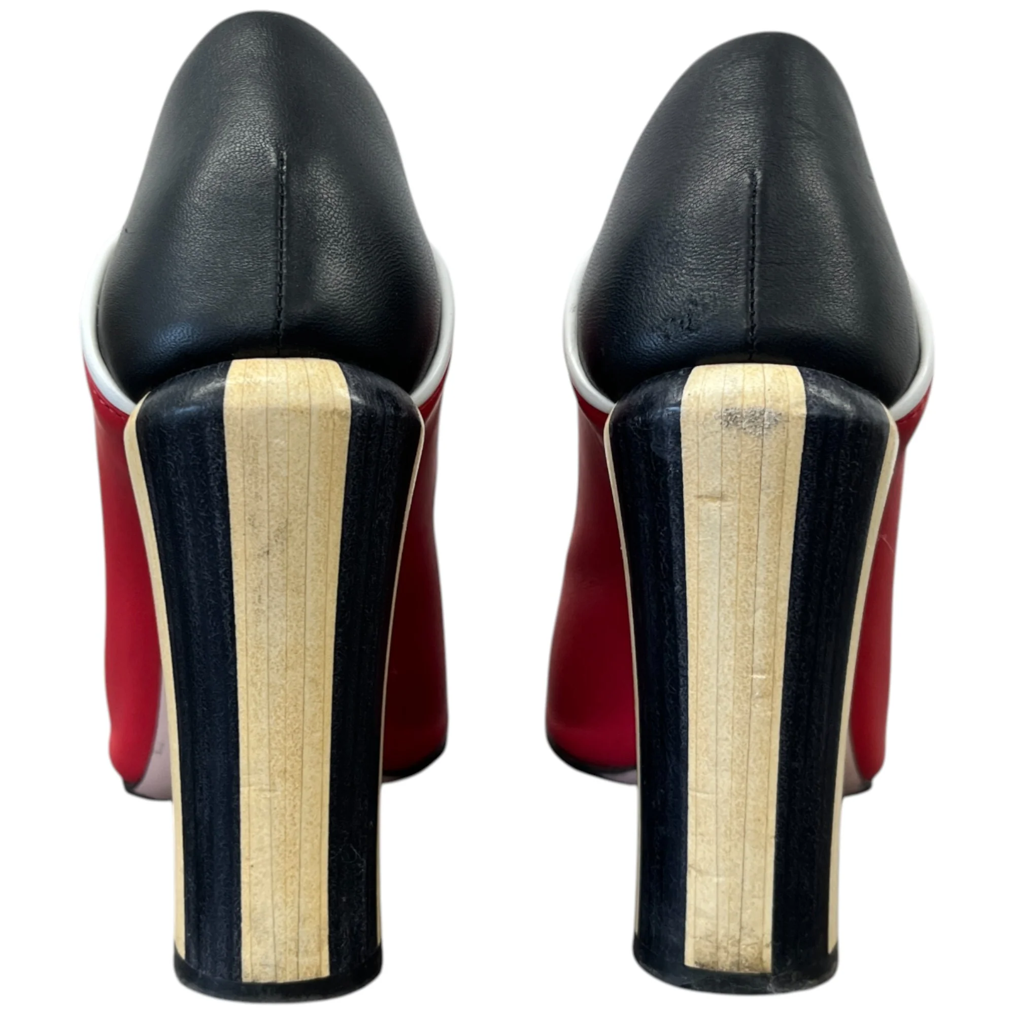 Women's Scallop Lined Peep Toe Heels Red Size EU 37.5 / UK 4.5 - Image 7