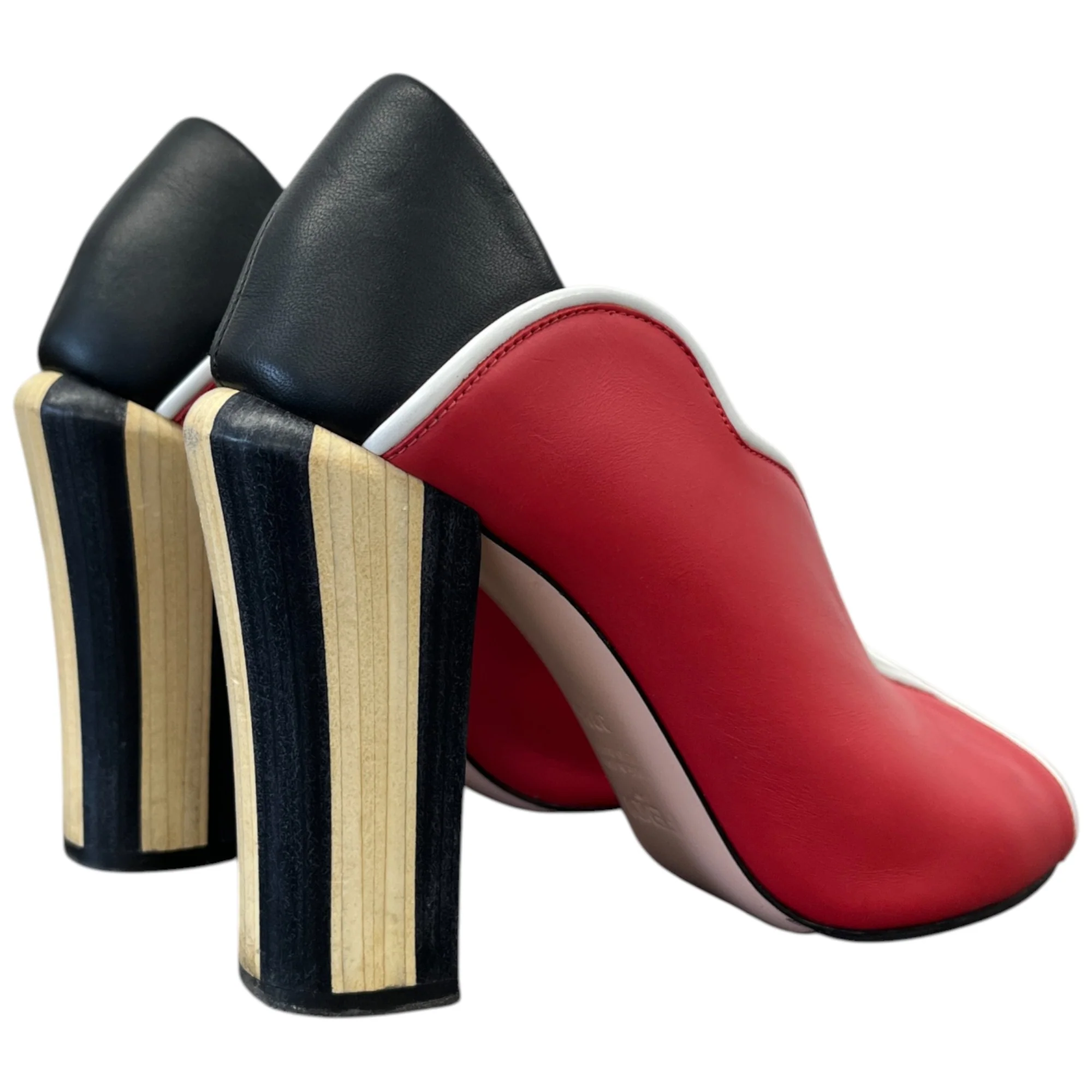 Women's Scallop Lined Peep Toe Heels Red Size EU 37.5 / UK 4.5 - Image 9