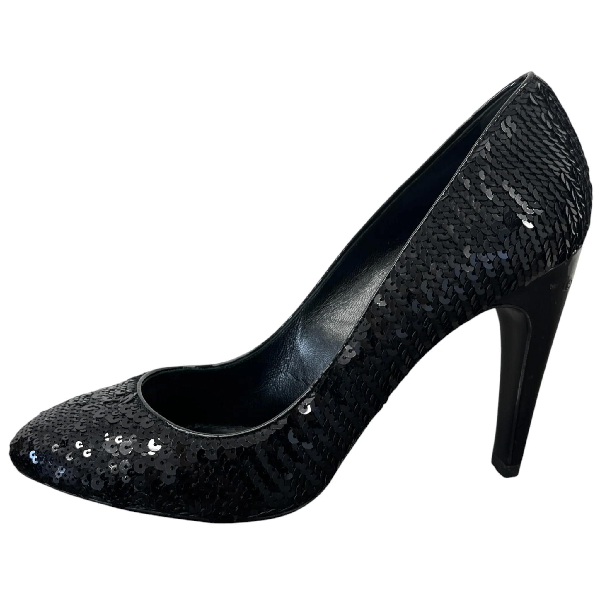 Women's Sequin Pumps Heels Black Size EU 38 / UK 5 - Image 5