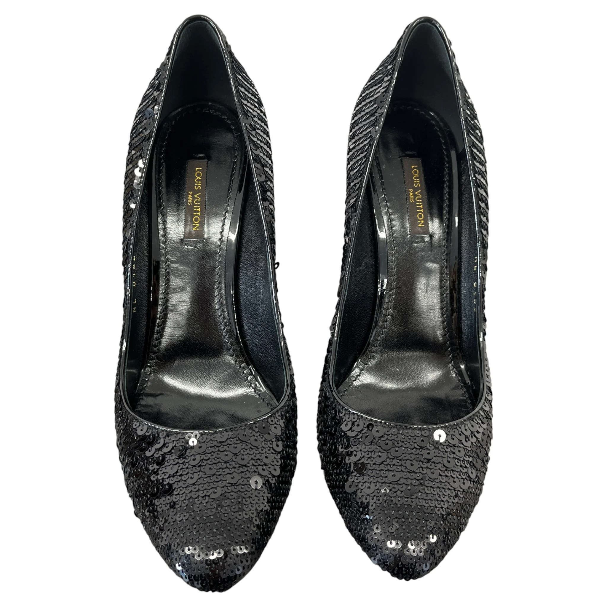 Women's Sequin Pumps Heels Black Size EU 38 / UK 5 - Image 6