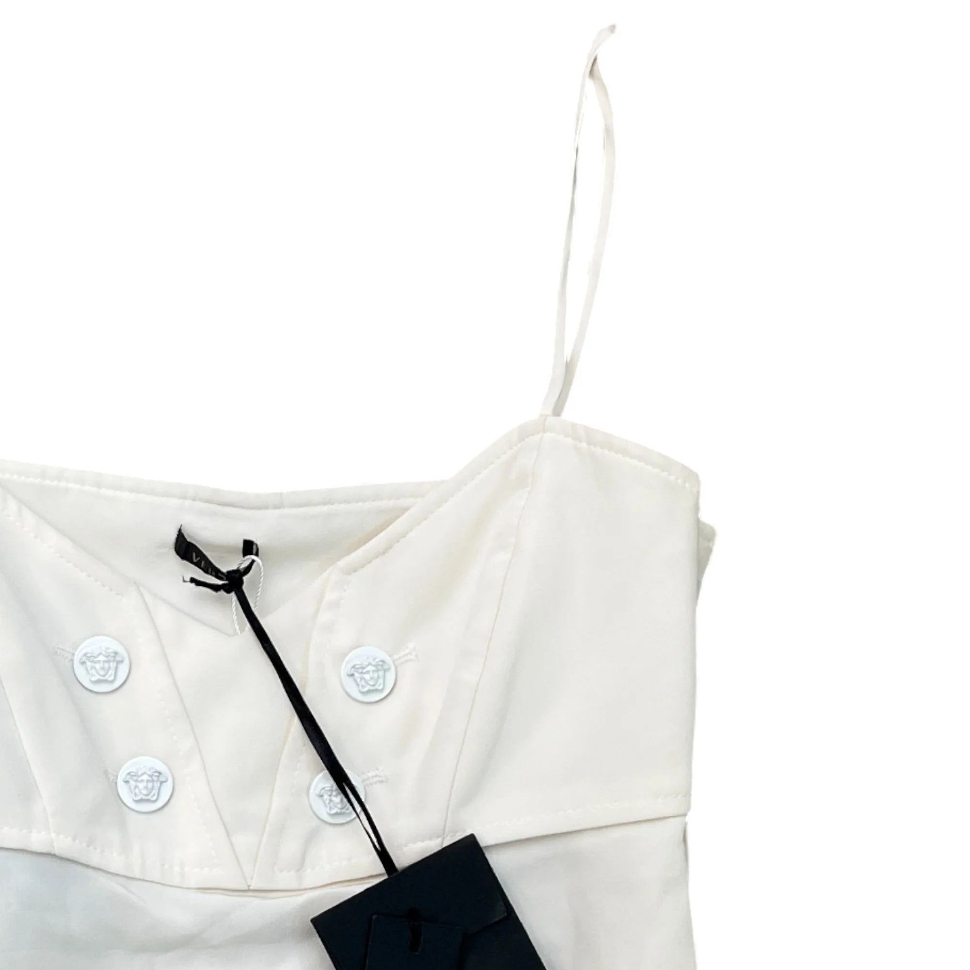 Women's Silk Slip Top White Size S - Image 3
