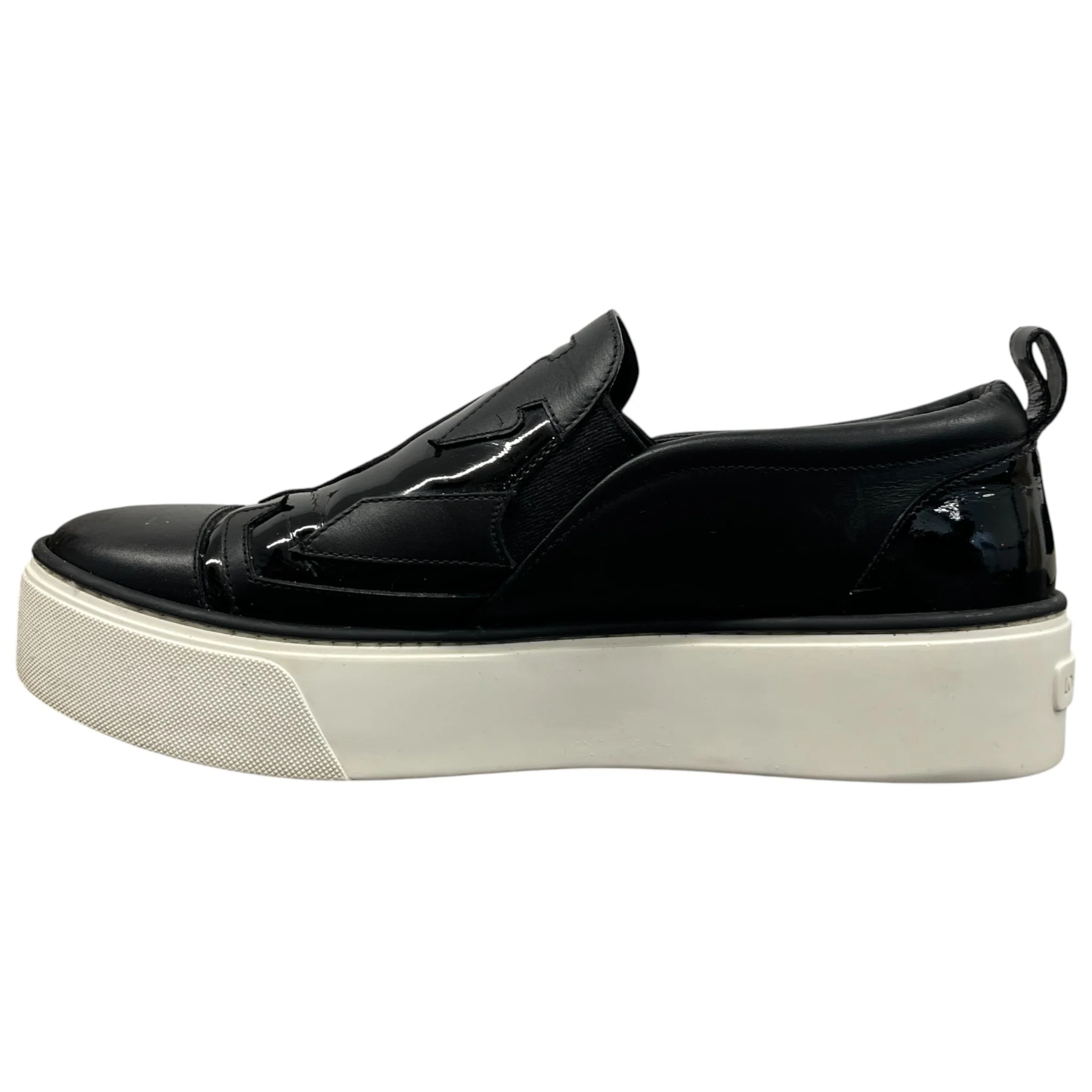 Women's Slip On Patent Low Trainers Black Size EU 37.5 / UK 4.5 - Image 2