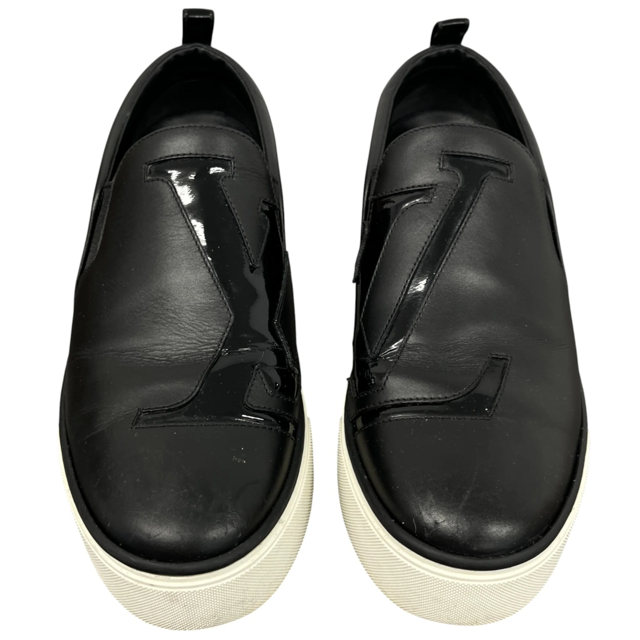 Women's Slip On Patent Low Trainers Black Size EU 37.5 / UK 4.5 - Image 6