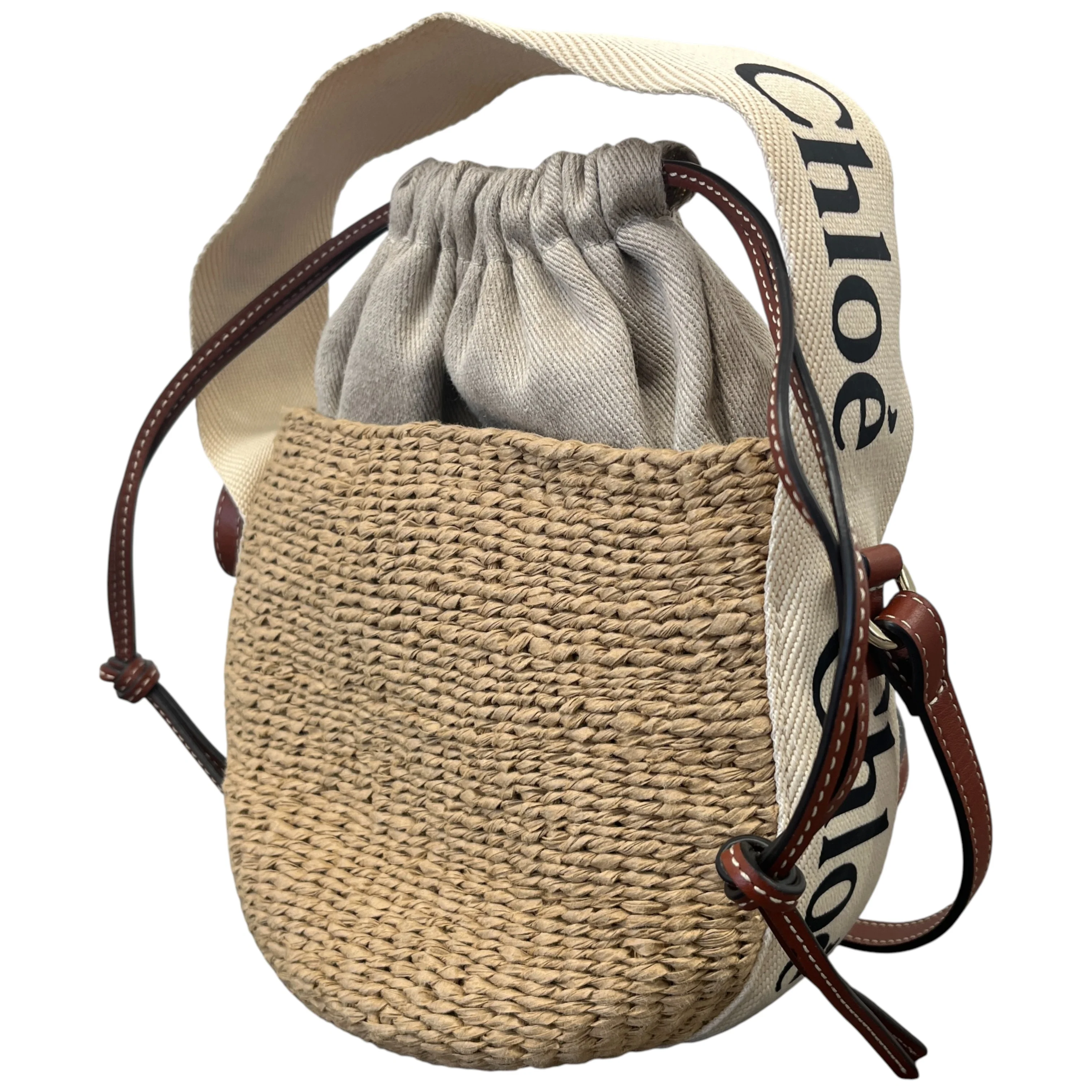 Women's Small Woody Basket Bag Beige - Image 6