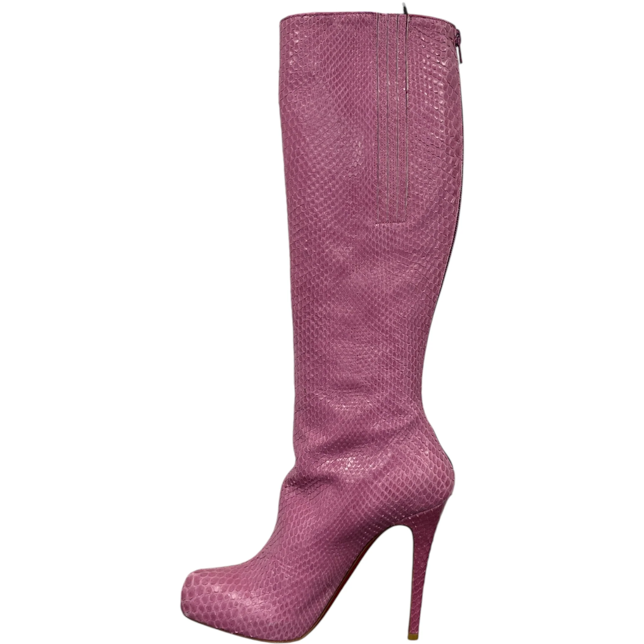Women's Snake Print Boots Pink Size EU 38.5 / UK 5.5 - Image 2