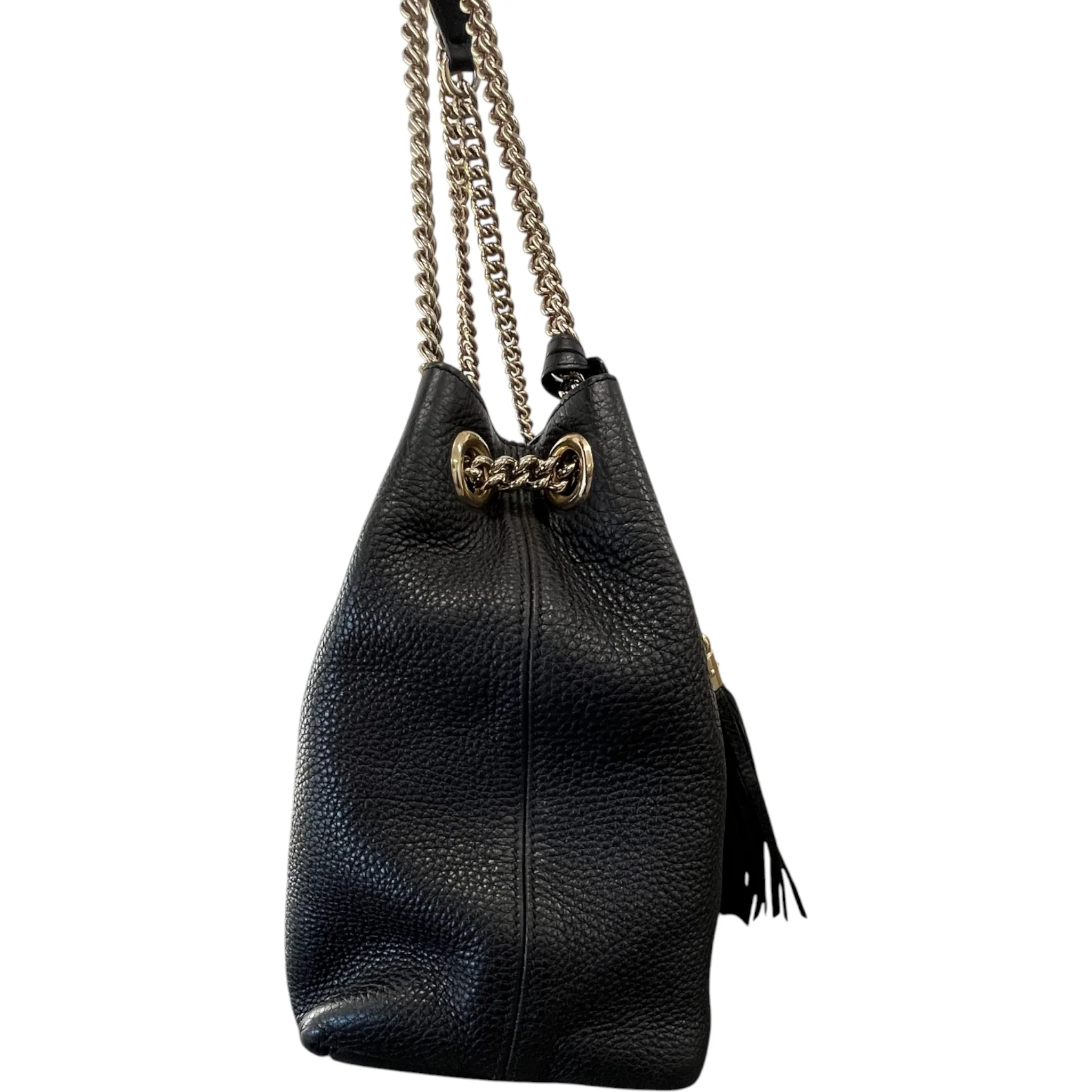 Women's Soho Chain Tote Handbag Black - Image 7