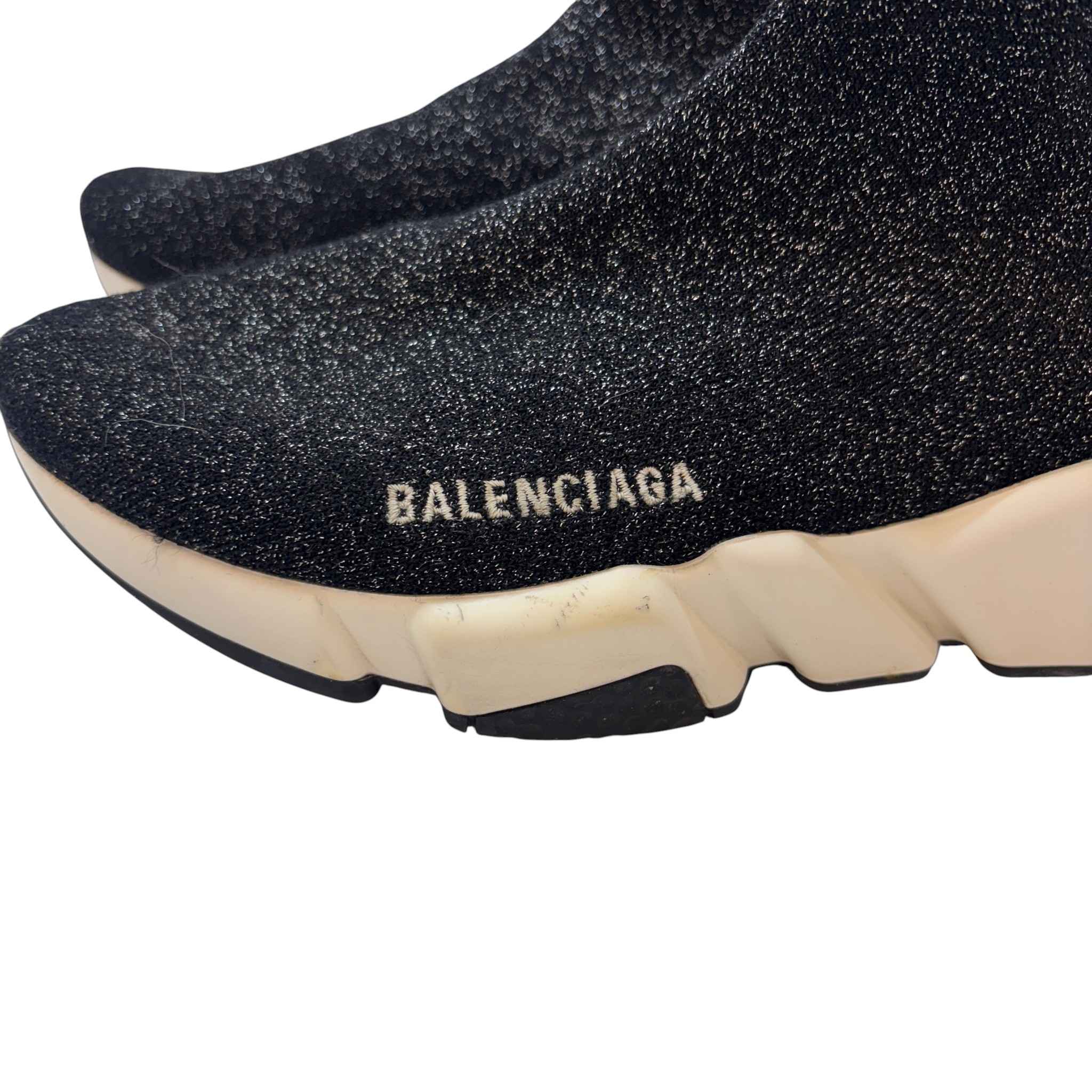 Women's Speed Sock Glitter High Trainers Black Size EU 38 / UK 5 - Image 13