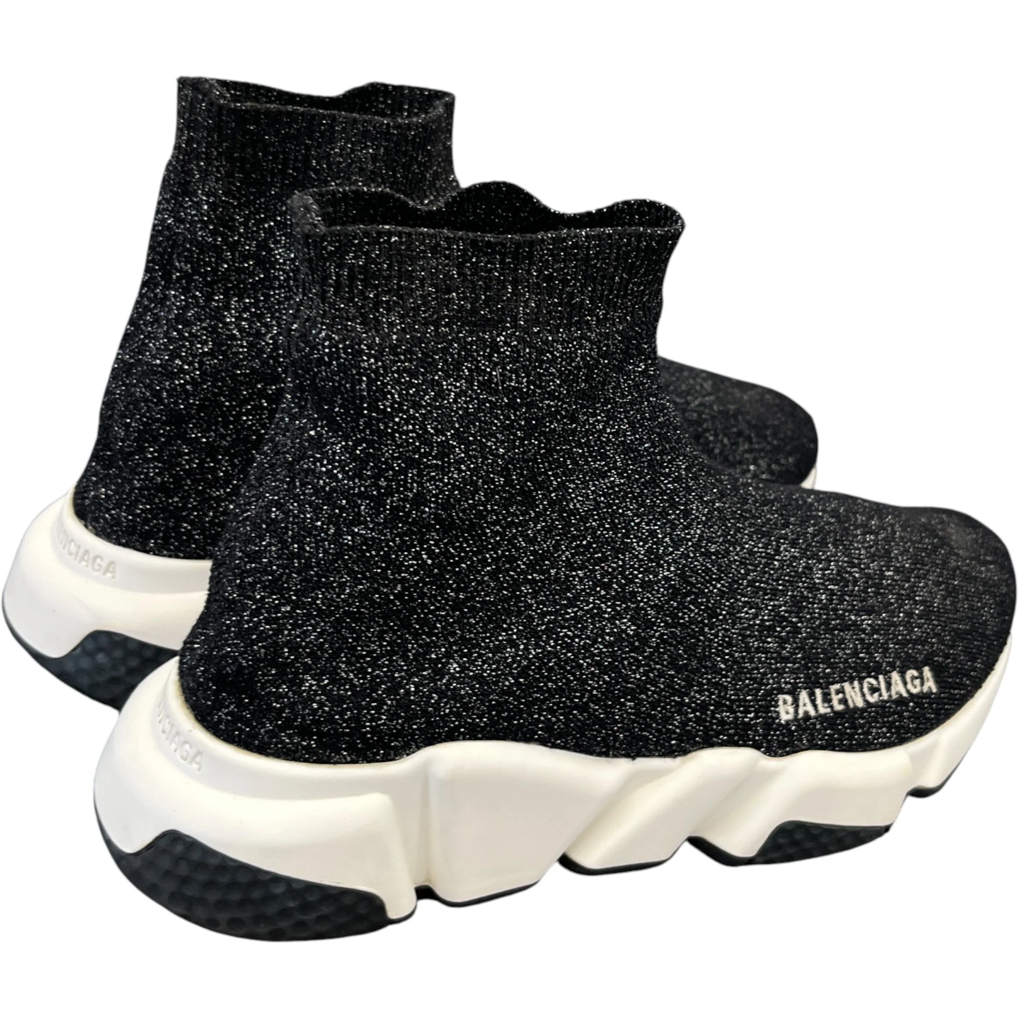 Women's Speed Sock Glitter High Trainers Black Size EU 38 / UK 5 - Image 8